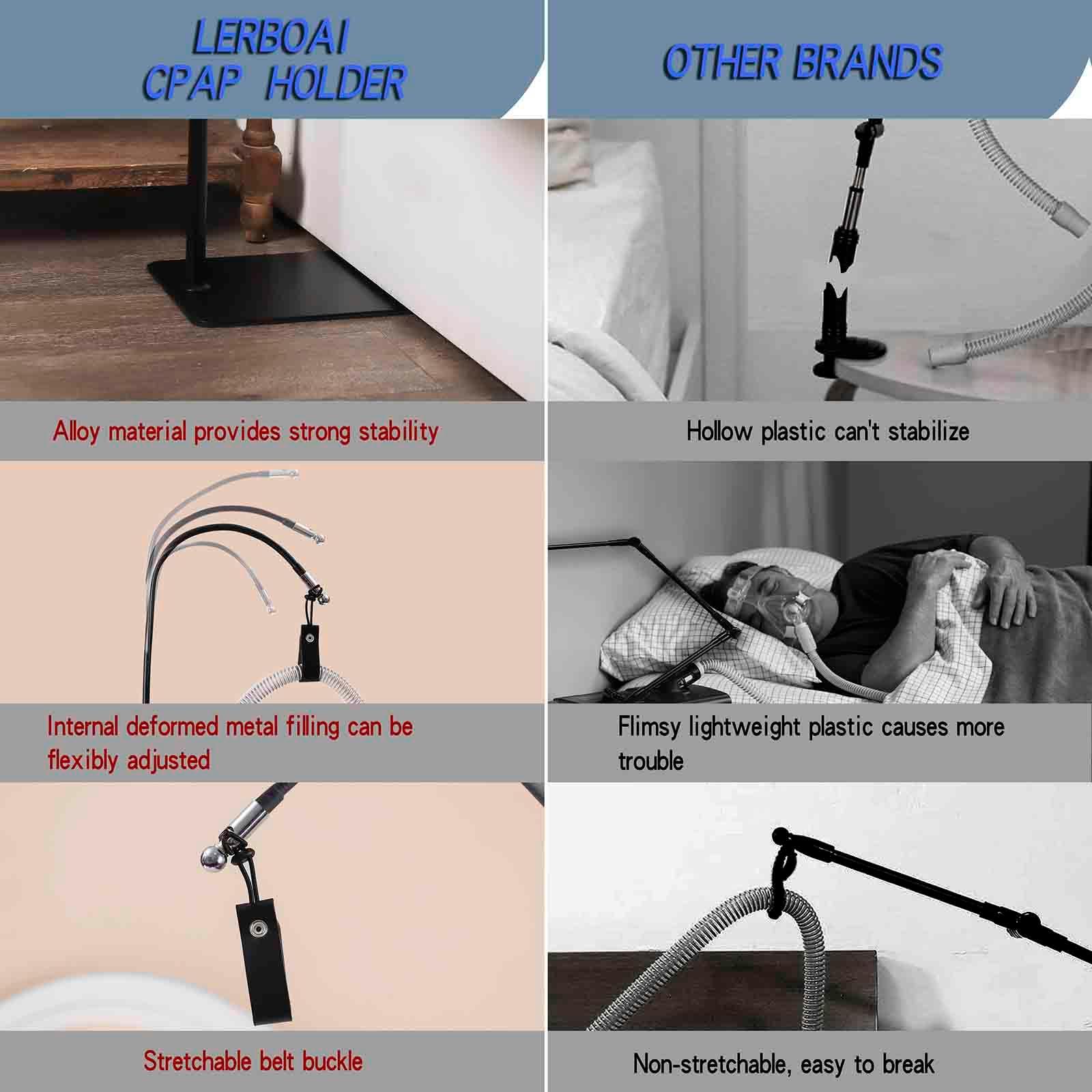 CPAP Hose Holder for Bed with Adjustable Height and Angle, CPAP Tube Holder can Avoid Hose Entanglement, CPAP Hose Hanger Material is Anti-Rust Alloy, Black - Image 4