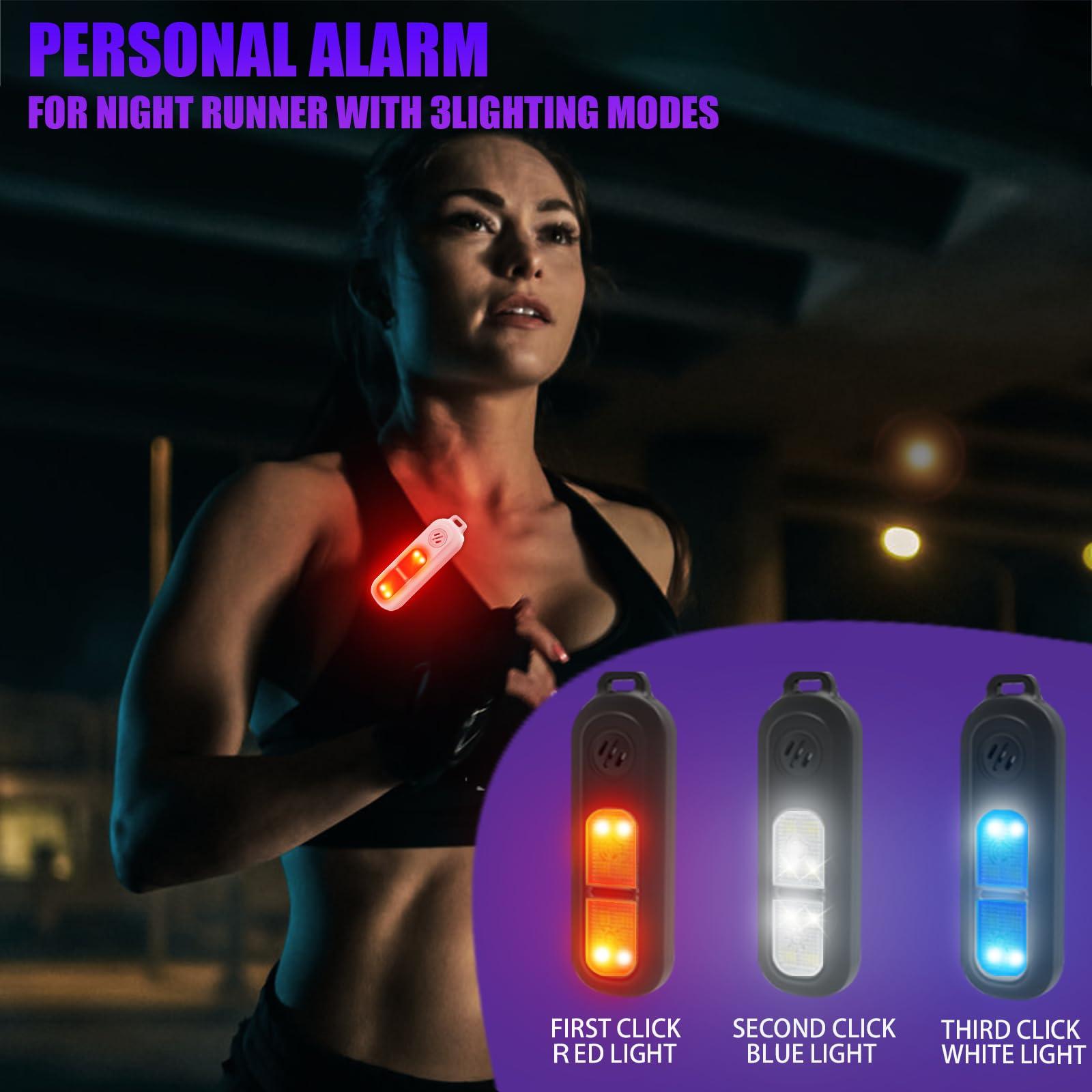 Personal Safety Alarm for Women Rechargeable Clip On Flashlight - Extra Loud Sound with Strobe Lights Clip Travel Safe Waterproof Personal Alarm – Women Self Defense Keychain (Black) - Image 2