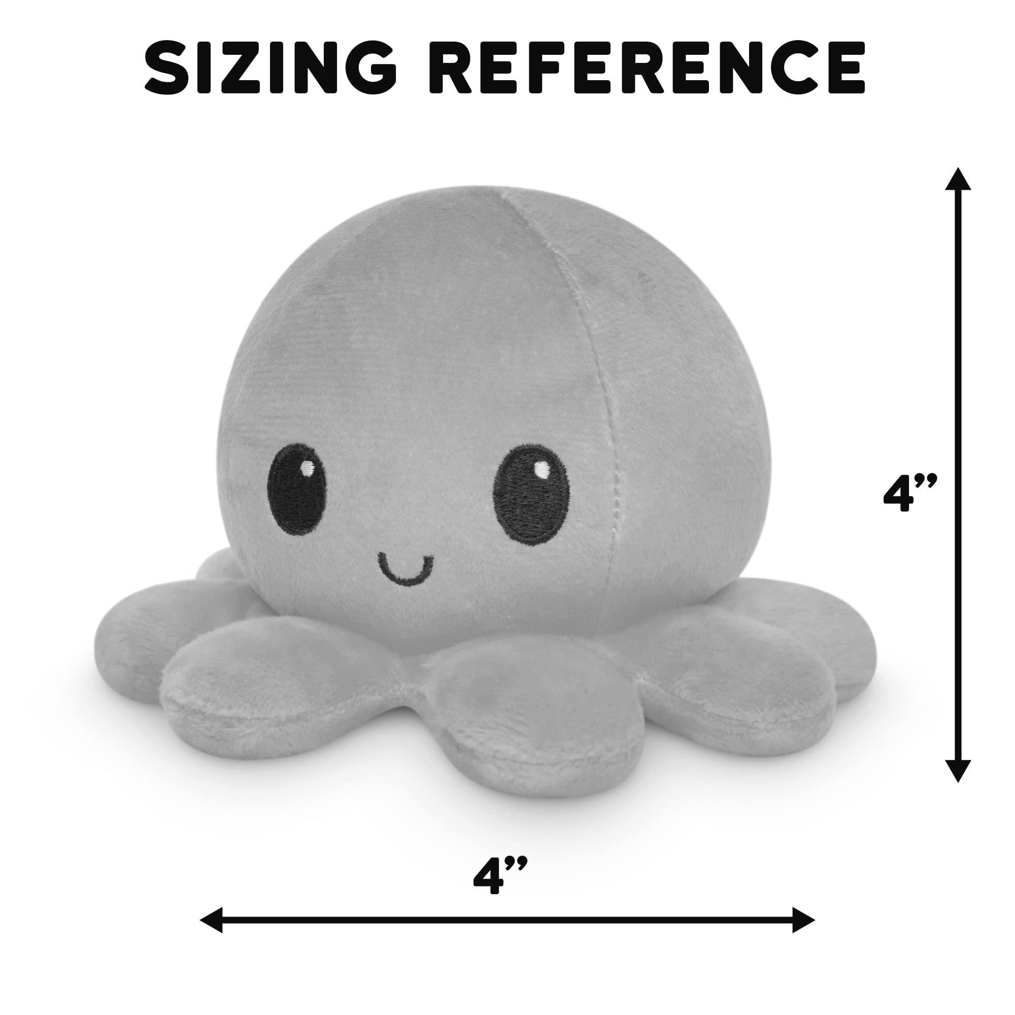 TeeTurtle - The Original Reversible Octopus Plushie - Pink + Aqua - Cute Sensory Fidget Stuffed Animals That Show Your Mood, 4 inch - Image 2