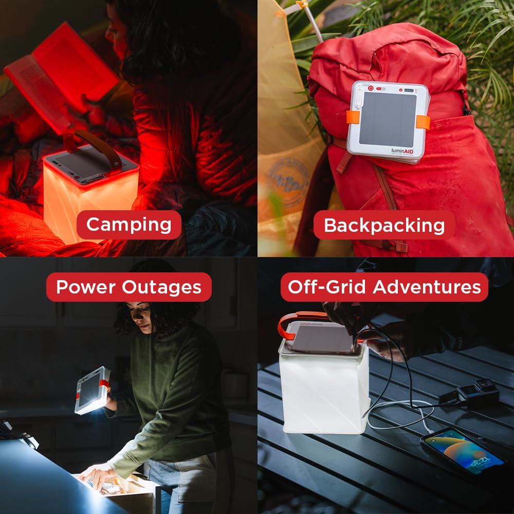 LuminAID Survivor Solar Lantern with Dual Phone Charger - Inflatable LED Lamp for Camping, Hiking and Travel - Emergency Light for Power Outages, Hurricane, Survival Kits - Image 4