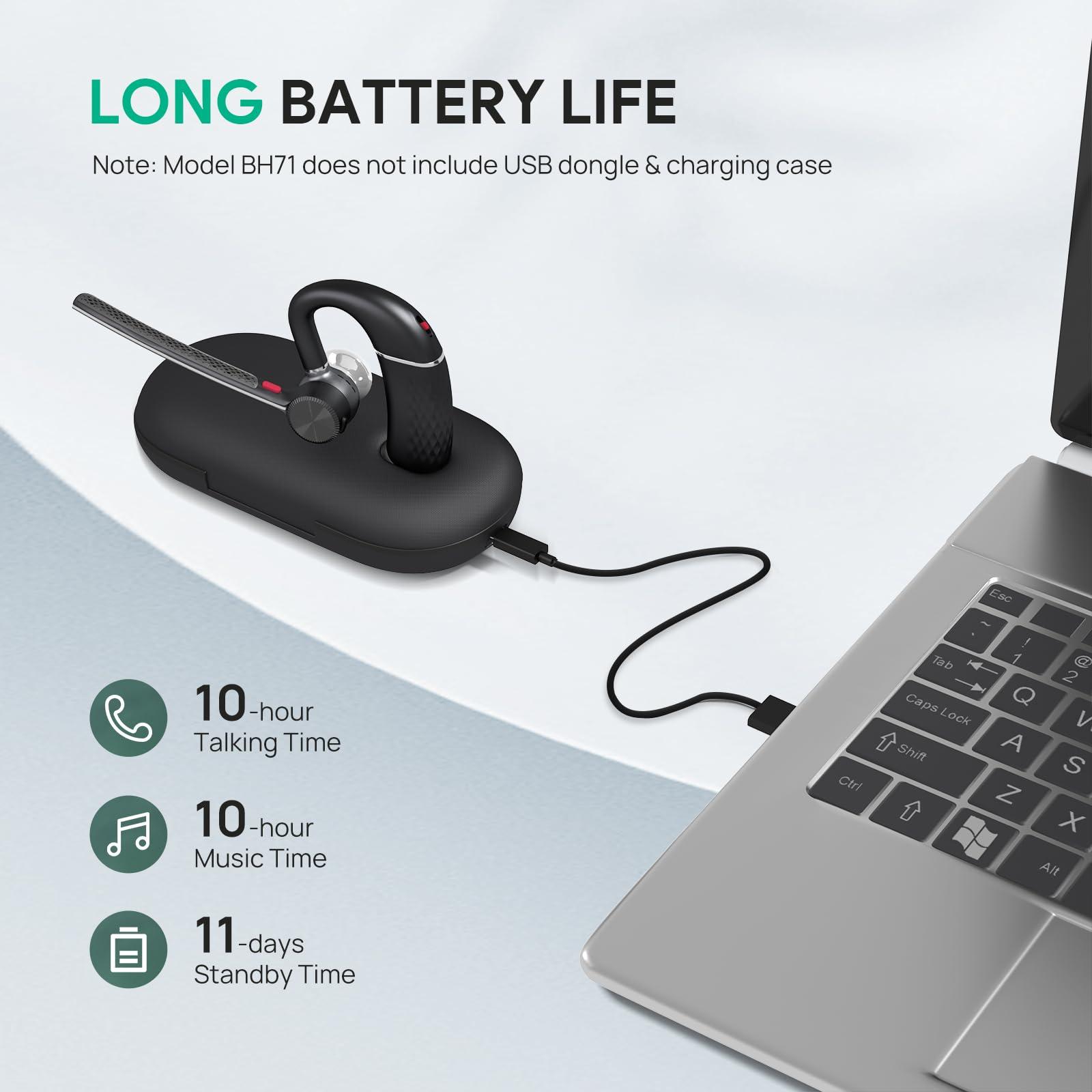 Yealink Bluetooth Headset BH71,Wireless Bluetooth Earpiece with 4 Noise Canceling Microphones,Teams&Zoom Certified,Mute Function,Connect to PC Cell Phone iPhone Android Driving Business Office - Image 6