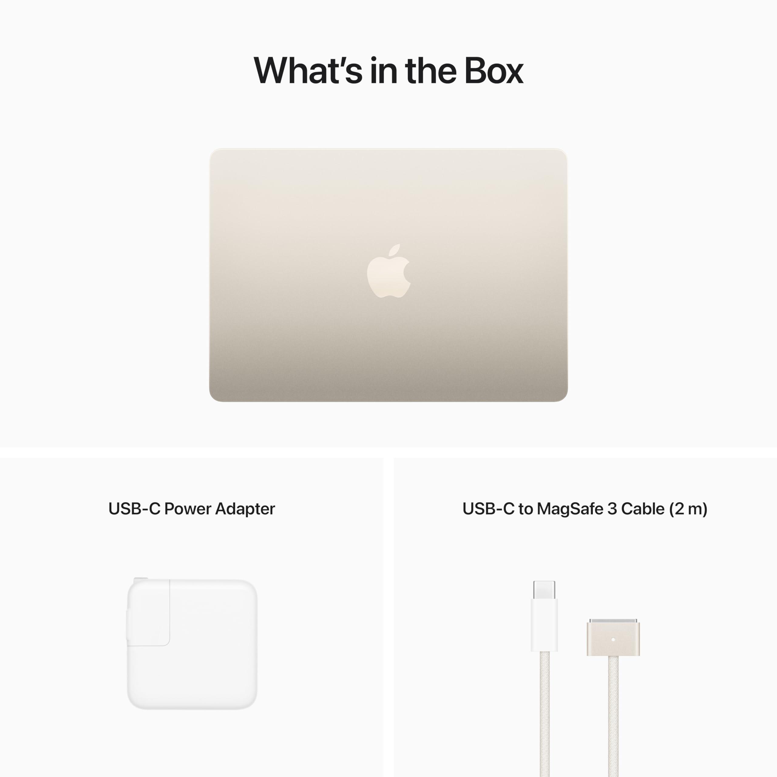 Apple 2022 MacBook Air Laptop with M2 chip: Built for Apple Intelligence, 13.6-inch Liquid Retina Display, 8GB RAM, 256GB SSD Storage, Backlit Keyboard, 1080p FaceTime HD Camera; Starlight - Image 7