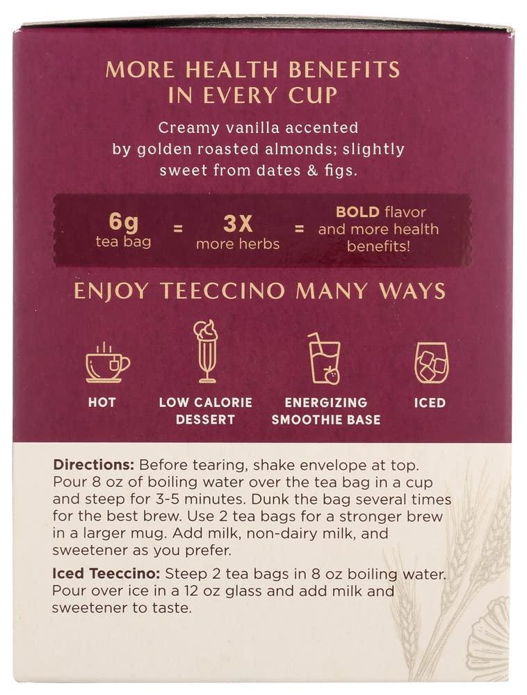 Teeccino Vanilla Nut Herbal Tea - Rich & Roasted Herbal Tea That’s Caffeine Free & Prebiotic For Natural Energy, 10 Tea Bags - Image 5