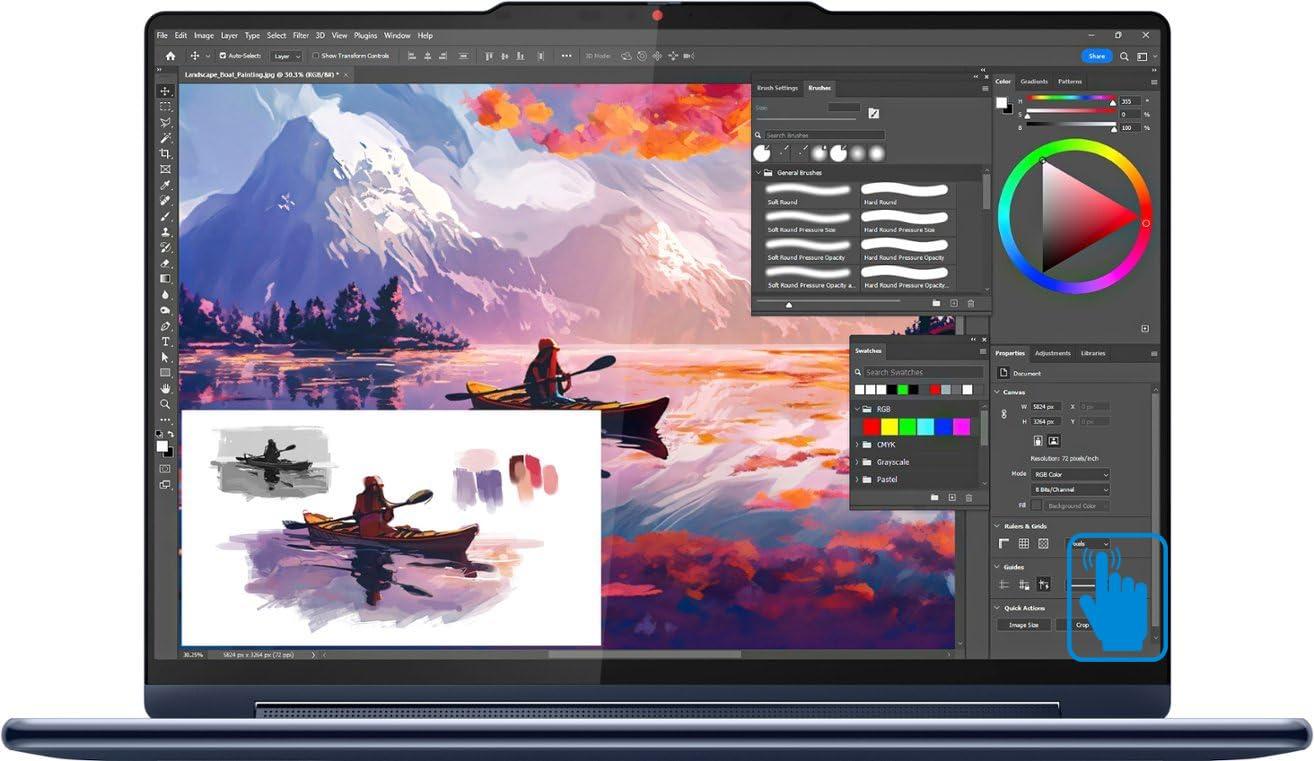 Lenovo Yoga 9i AI Powered 2-in-1 Laptop 14.0" 120 Hz Touchscreen OLED 2.8K (Intel Ultra 7-155H, 16GB LPDDR5X, 1TB SSD, Active Pen, Backlit KYB, FP Reader, 2 Thunderbolt 4, Win 11 Home) w/DKZ Hub - Image 2