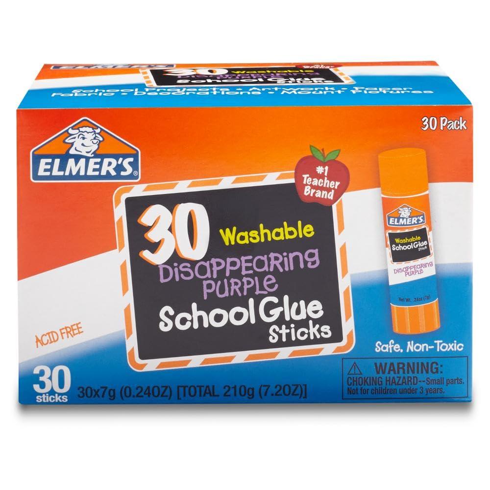 Elmer's Disappearing Purple School Glue Sticks Washable 7 Grams 30 Count - Image 5