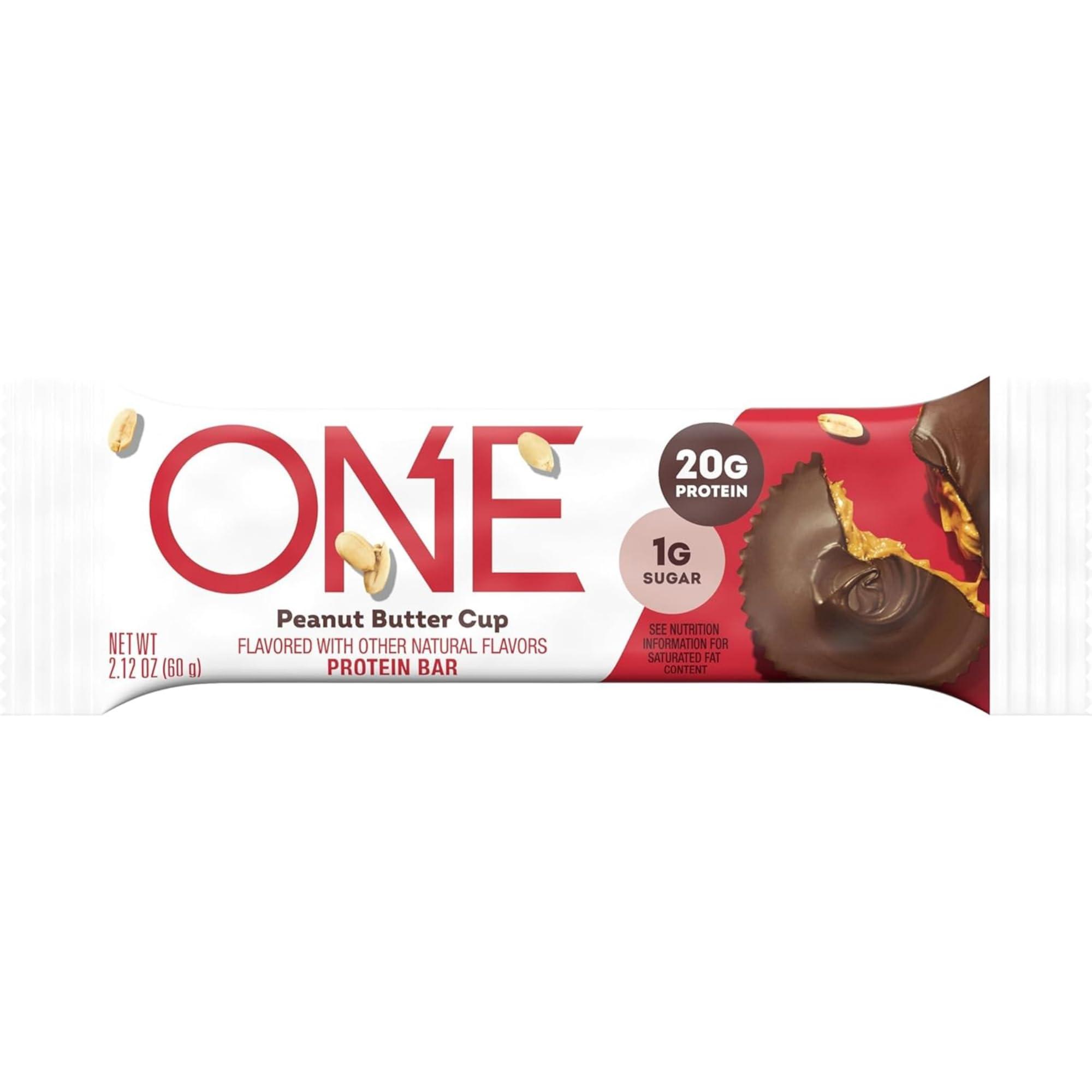 ONE Protein Bars, Peanut Butter Cup, Gluten Free with 20g Protein and 1g Sugar, Pantry Staples, 2.12 oz (12 Count) - Image 6