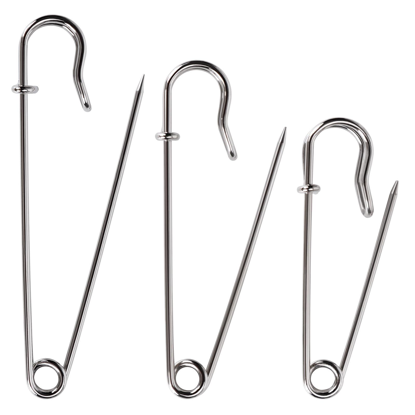Bulk Pack of 20 Heavy-Duty Safety Pins – Assorted Sizes (2", 3", 4") – Extra-Sturdy Pins for Blankets, Skirts and Crafts