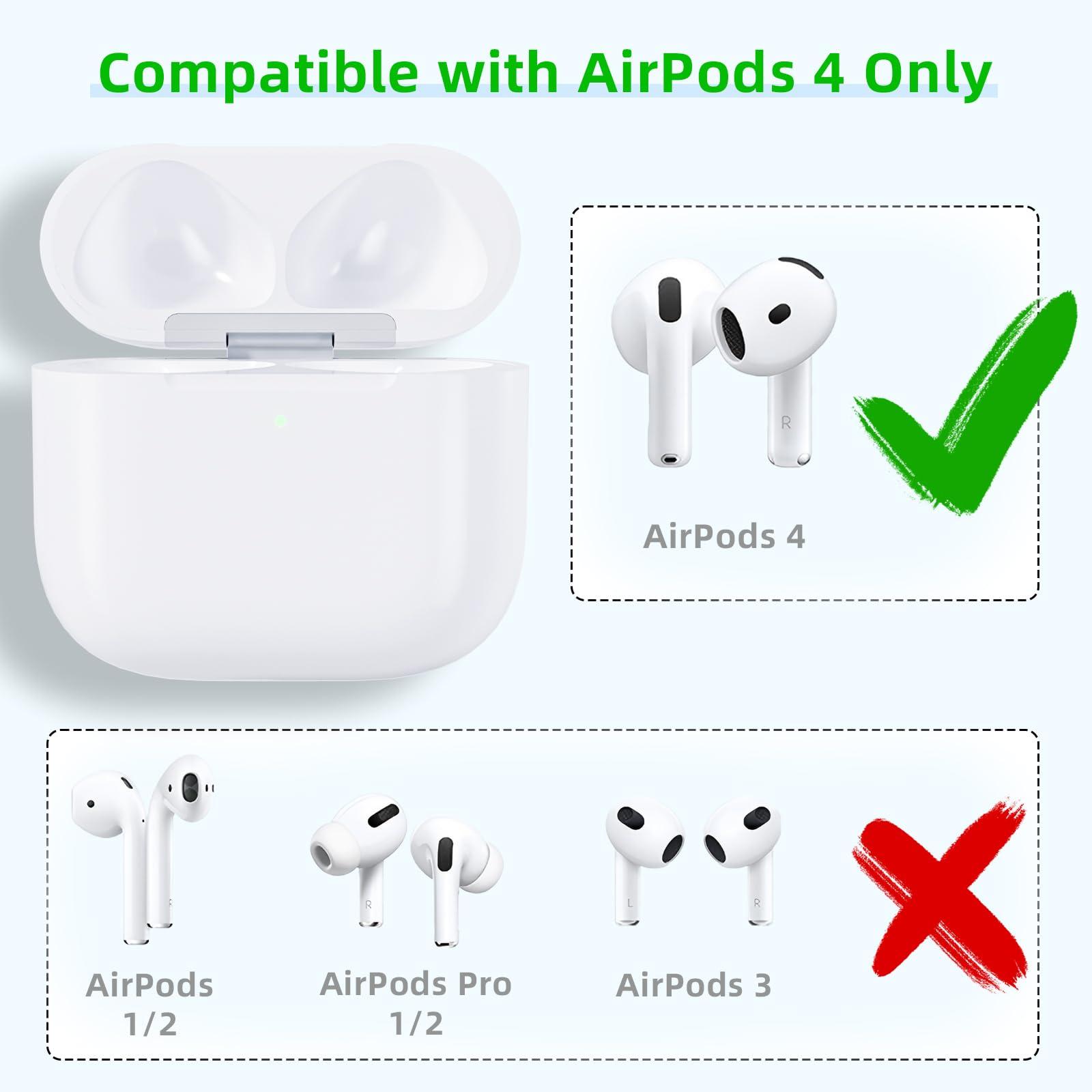 Wireless Charging Case Compatible with AirPods 4, Replacement Charger Case with Bluetooth Pairing Sync Button (to USB-C) - Image 2