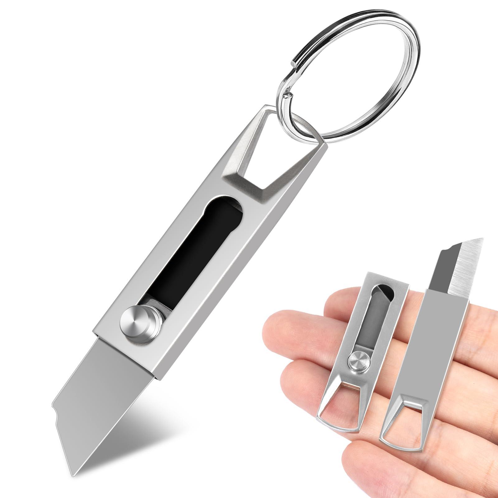 ITOKEY 2 Pack Small Pocket Knife, Keychain Box Cutter, Mini Pocket Knife with 0.78 inch Sharp Blade, EDC Utility Knife for Everyday Carry, Safety Box Opener Tool for Office, Cool Gadgets for Men Women - Image 7