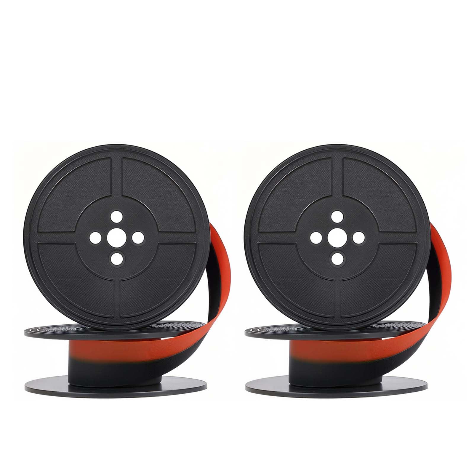 2 Pairs Typewriter Ribbon，Universal Typewriter Ribbon，Durable Twin Spool Replacement, Compatible with Smith Corona, Royal Classic Typewriters ，Suitable for Most Vintage Typewriters（Black/Red）