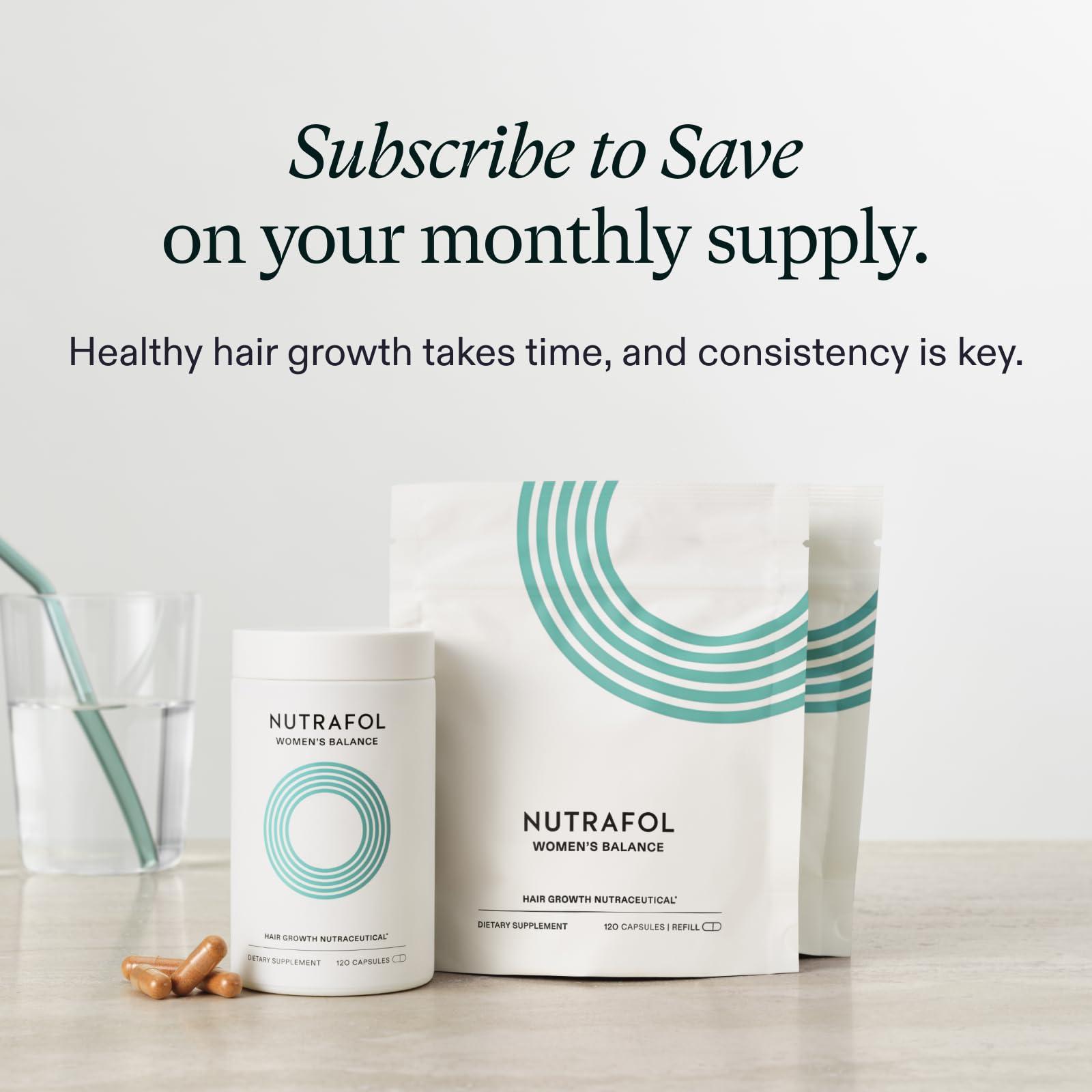Nutrafol Women's Balance Hair Growth Supplements, Ages 45 and Up, Clinically Proven for Visibly Thicker Hair and Scalp Coverage in 3-6 Months, Dermatologist Recommended - 1 Month Supply Refill Pouch - Image 7