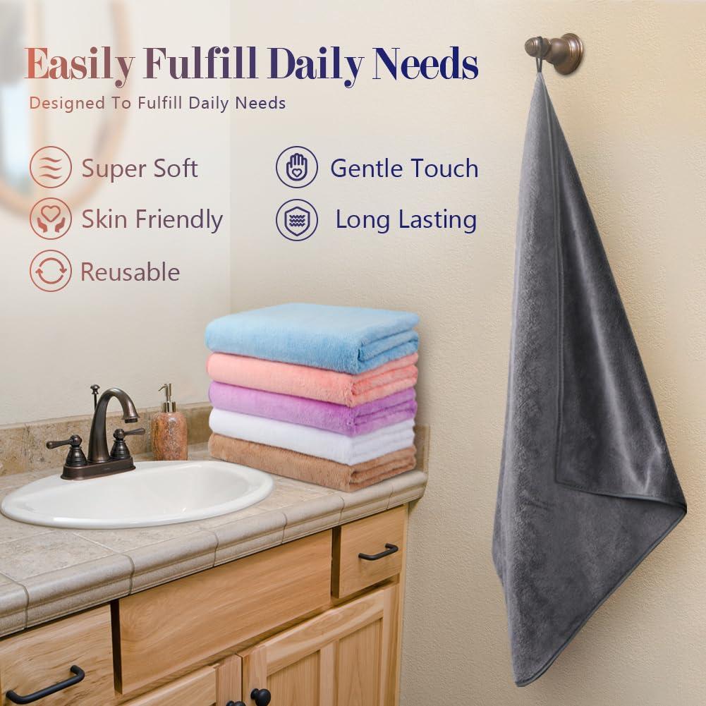 Orighty Bath Towels Pack of 6(24'' x 48'') - Soft Feel, Highly Absorbent, Quick Drying for Body, Sport, Yoga, SPA, Fitness - Multi-Color - Image 3