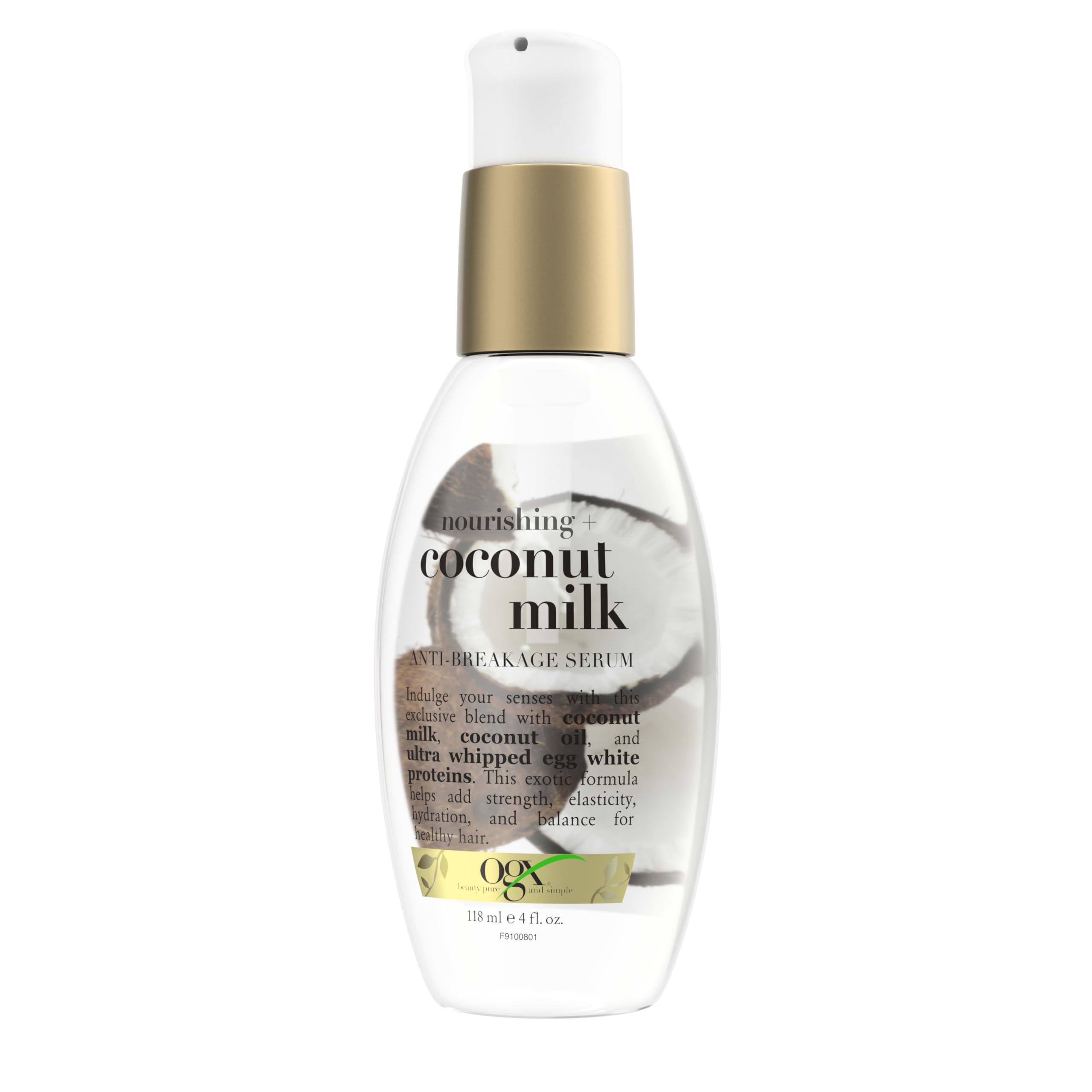OGX Nourishing + Coconut Milk Anti-Breakage Serum, 4 Fl Oz - Image 7