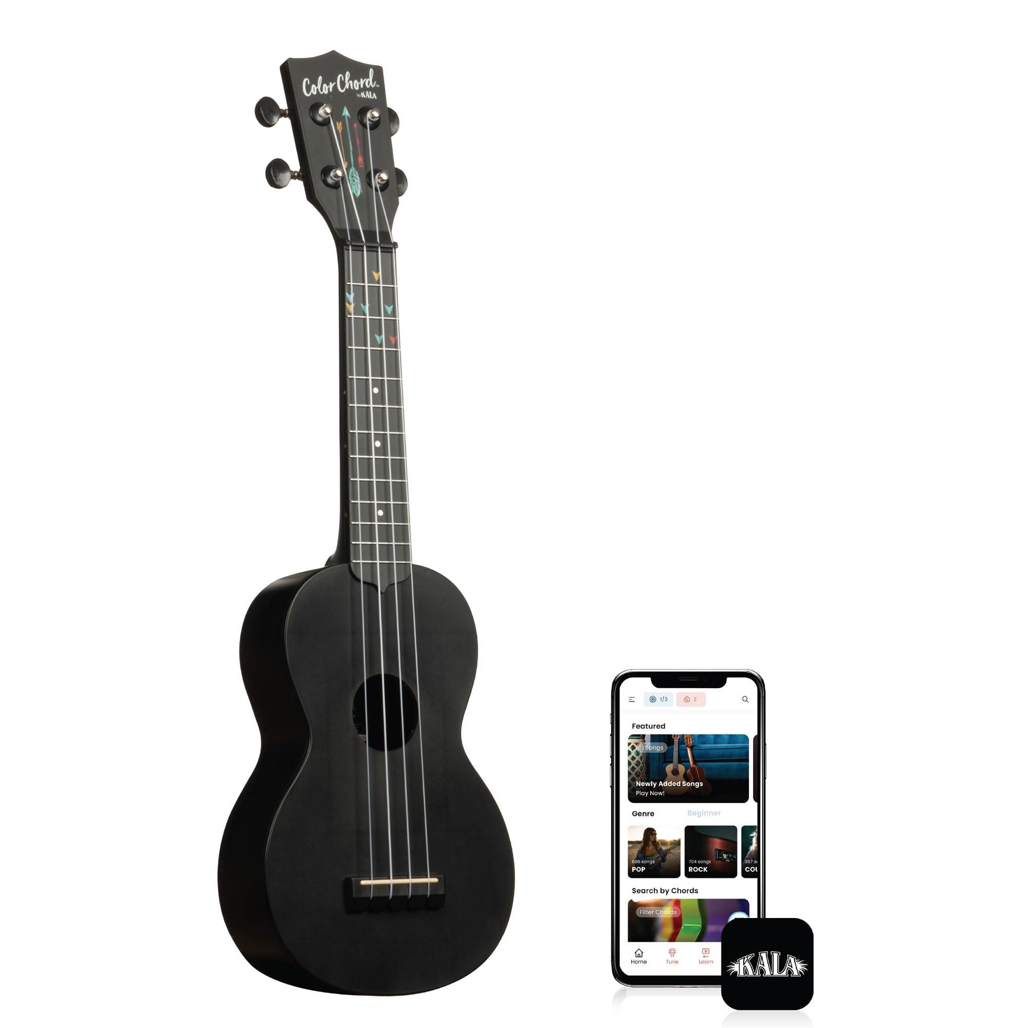 Kala Brand Music Co., 4-String Ukulele, Black, Soprano (Kala-LTP-CC-S)
