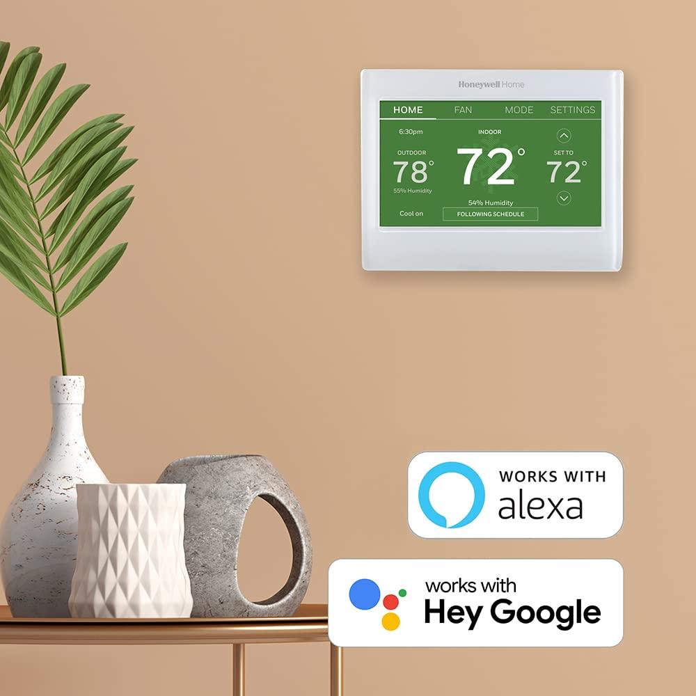 Honeywell Home Smart Color Wi-Fi Programmable Touch Screen Thermostat, Energy Star, Alexa Ready, White - C-Wire Required, Not Compatible with Line Volt Heating, RTH9600WF - Image 7