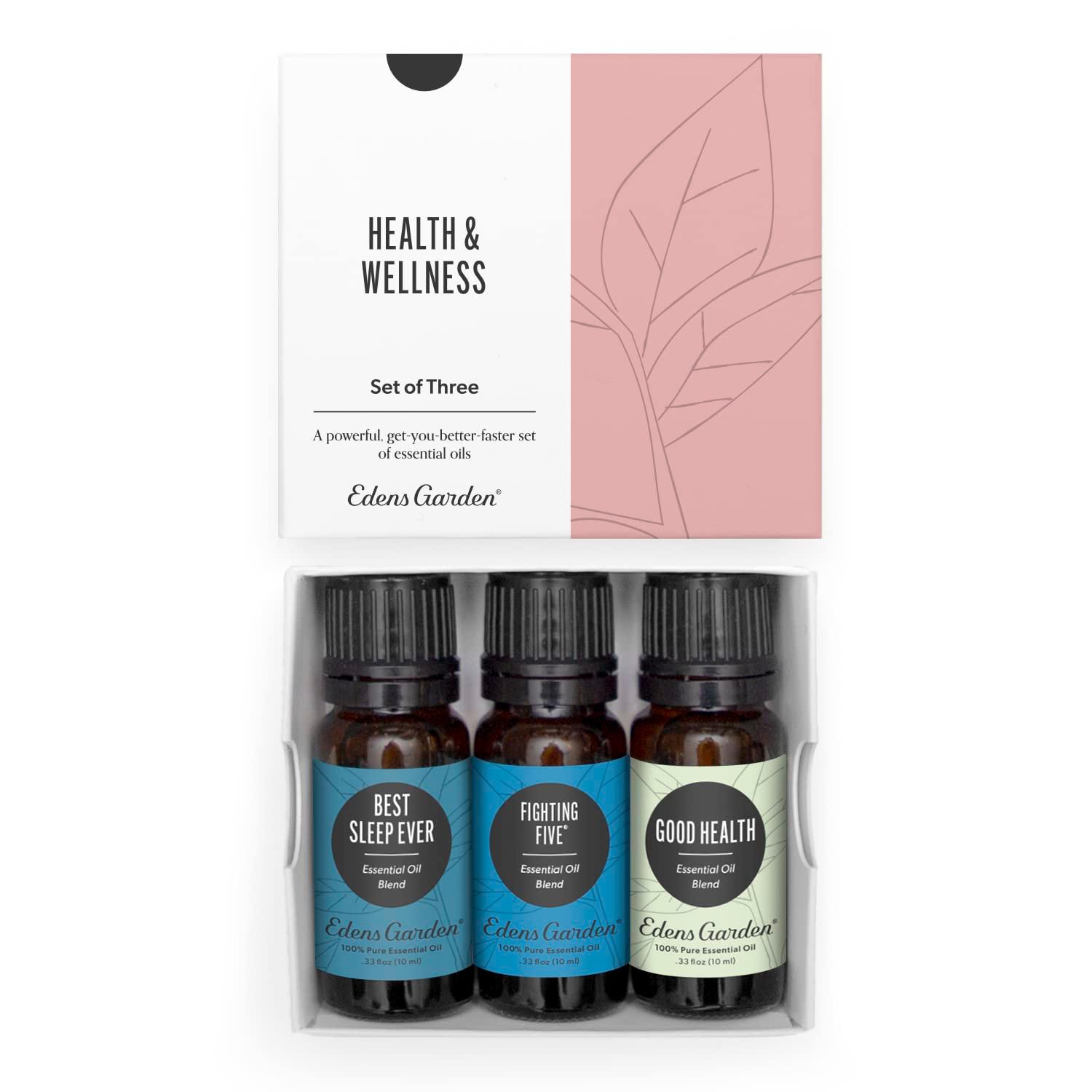 Edens Garden Health & Wellness Essential Oils 3 Set – 100% Pure Therapeutic Grade, Natural Undiluted Aromatherapy Blends - Oil for Immune Support, Household Cleaning & Air Freshening, 10 ml/ 3 Pack