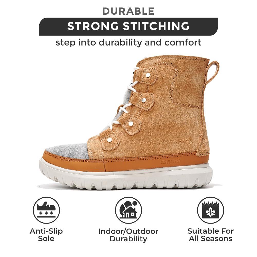 Project Cloud Womens Snow Boots - Genuine Suede Waterproof Memory Foam Insole and Non-Slip Winter Snow Boots For Women Footwear - Outdoor Shoes (Leonora) - Image 2