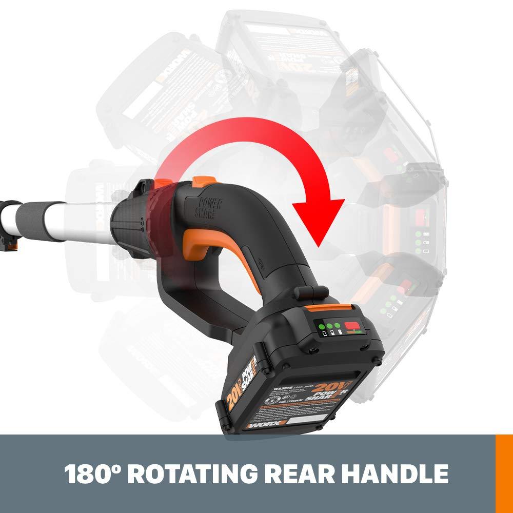 WORX WG252.9 20V 20" Cordless Hedge Trimmer, Reach Up to 12 Inch, Extended Pole, 180° Rotation Head, Battery & Chargers Not Included - Image 6