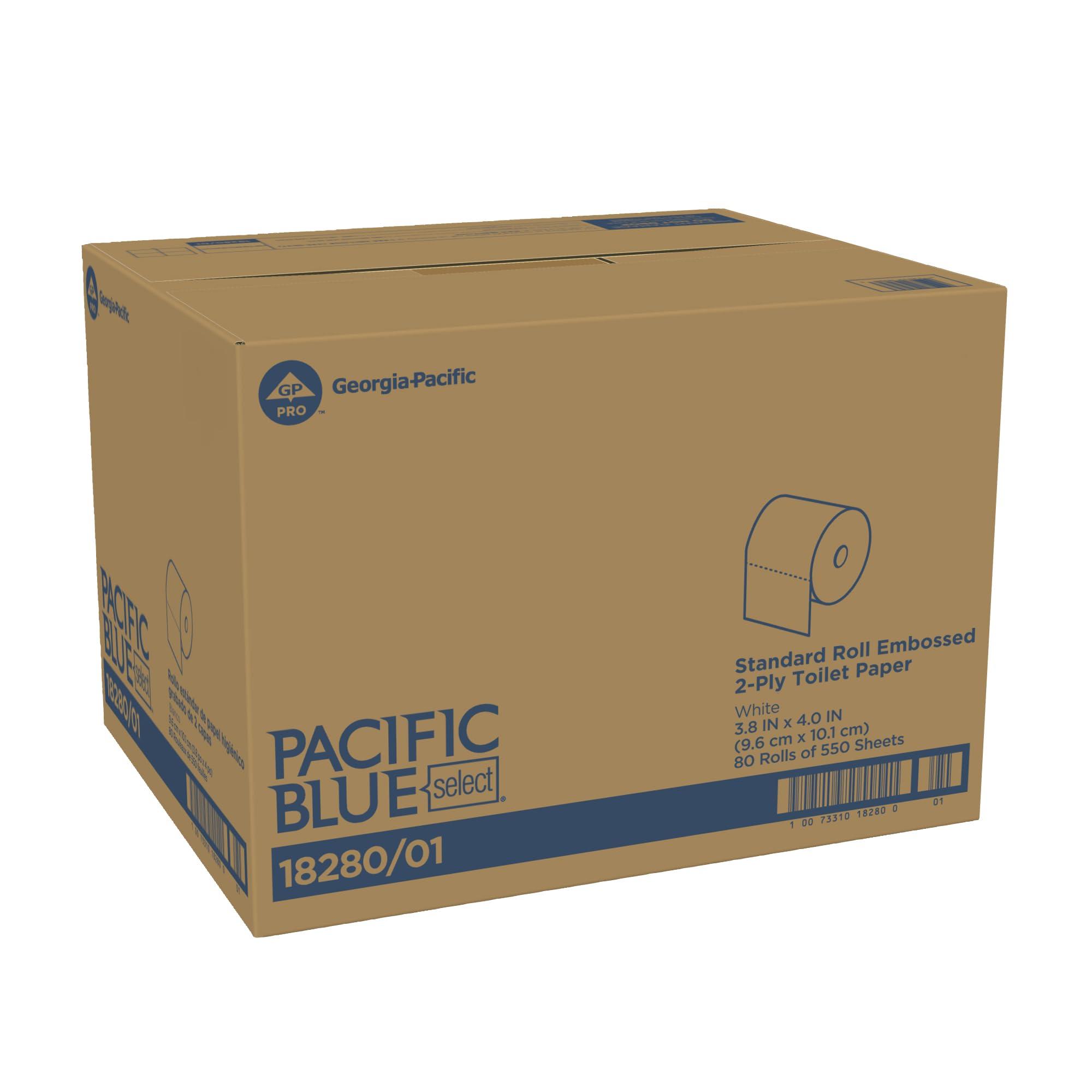 Georgia-Pacific Pacific Blue Basic 2-Ply Embossed Toilet Paper,18280/01, 550 Sheets Per Roll, 80 Rolls Per Case - Image 7