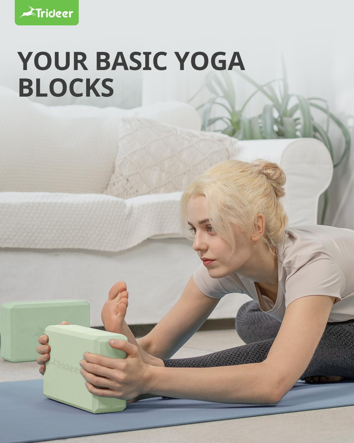 Trideer Yoga Blocks 2 Pack, Soft Non-Slip Surface Premium Foam Blocks, Supportive, Lightweight, Odor Resistant, Yoga Accessories for Pilates Meditation General Fitness Stretching Toning - Image 3