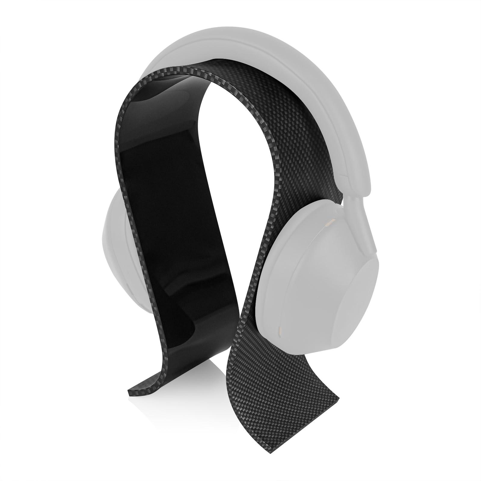 Geekria Acrylic Omega Headphone Stand for On-Ear, Over-Ear Headphones, Gaming Headset Stand, Desk Display Hanger Compatible with Sony WH-1000XM6, WH-1000XM5, Beats Solo 4, Studio Pro (Black)