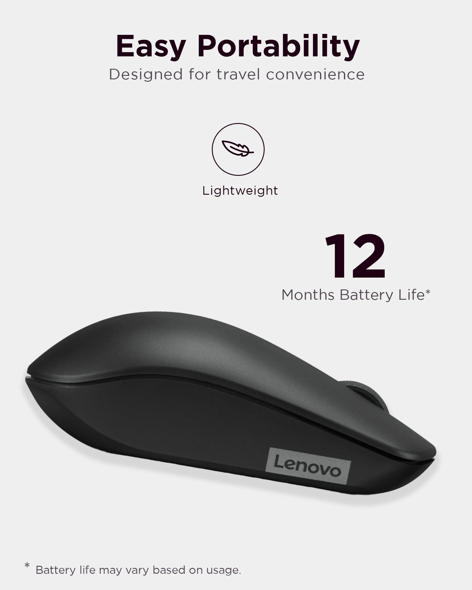 Lenovo 530 Wireless Mouse – Full Size Computer Mouse for PC, Laptop, Windows Computer - 2.4 GHz Nano USB Receiver - Ambidextrous Design - 12 Months Battery Life – Cordless - Image 5