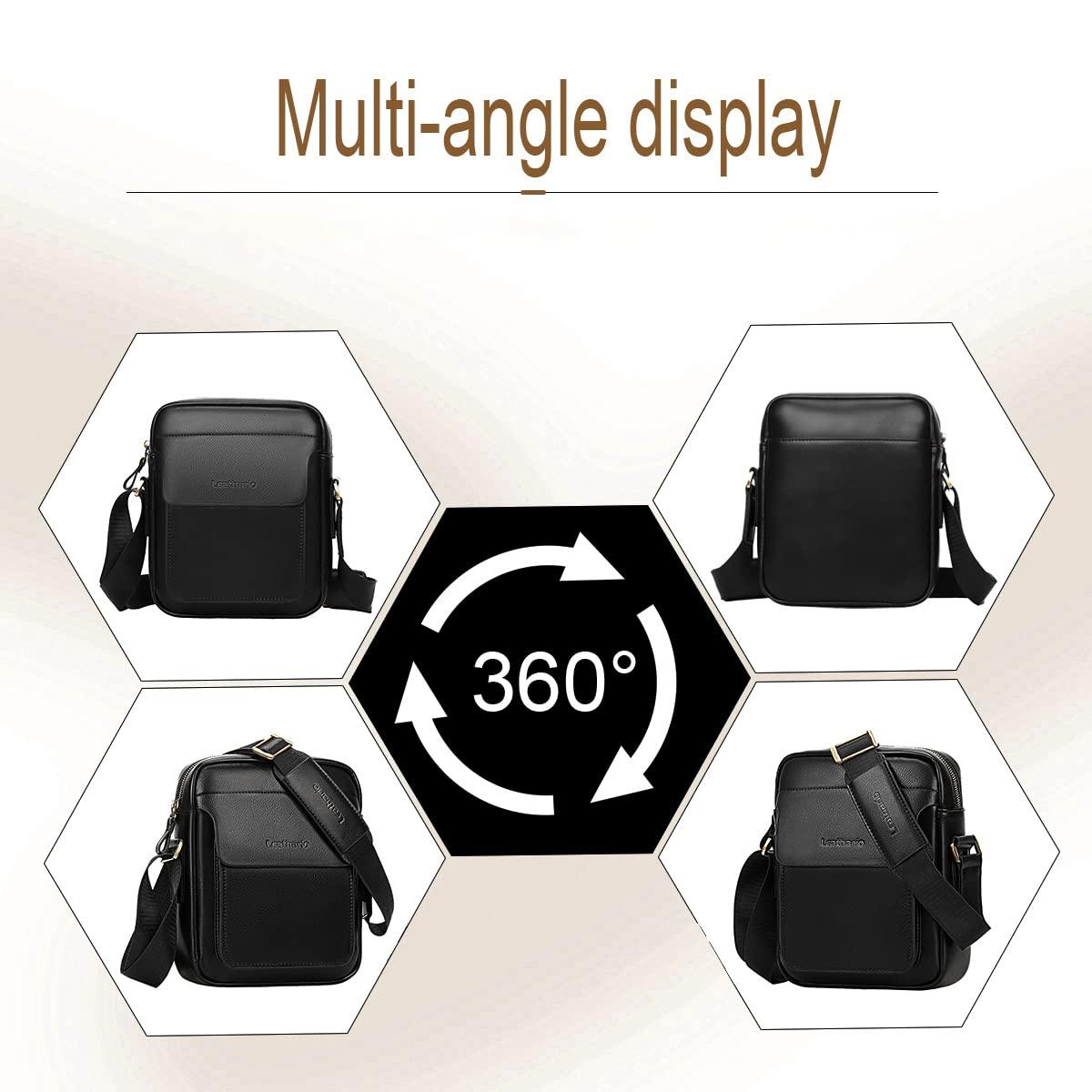 Leathario Crossbody Bag For Men Vegan Leather Shoulder Messenger Purse Sling Satchel Bag For Work Business Travel - Image 7