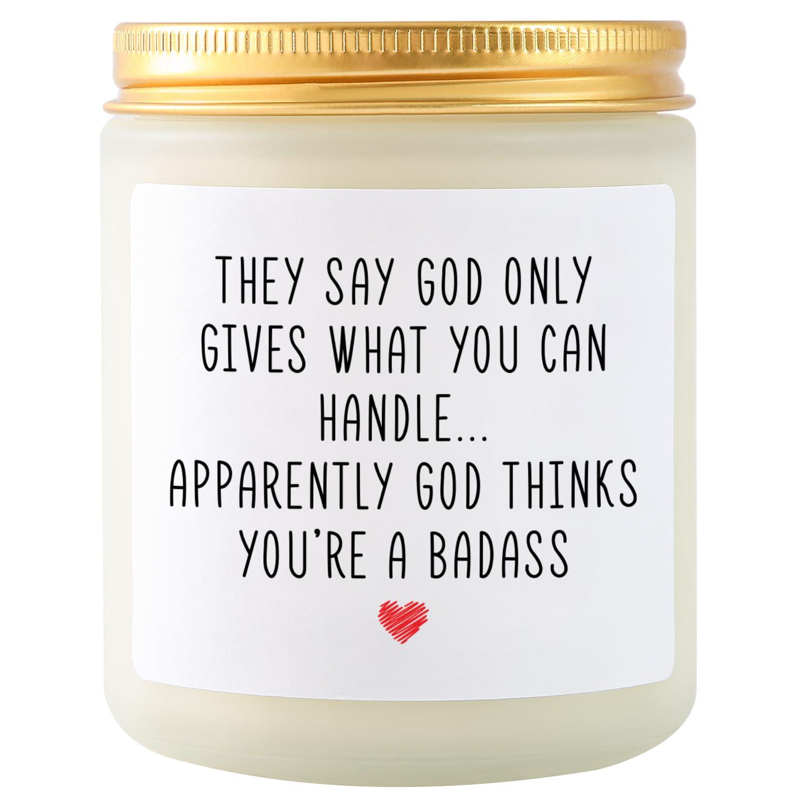 Get Well Soon Gifts for Women, Feel Better Candles Gift for Women Men After Surgery, Inspirational Gift, Sympathy, Sorry for Your Loss, Cancer Gifts - Lavender Scented Candle