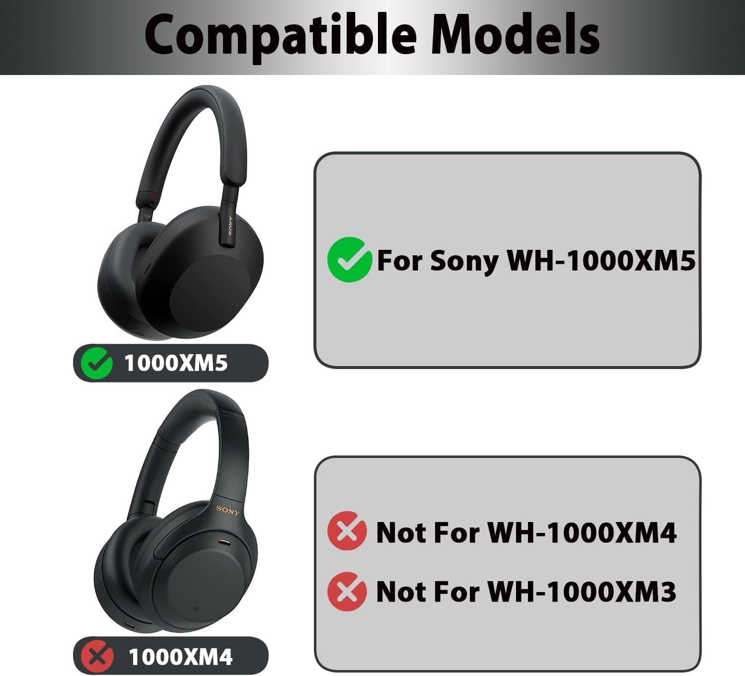 Adhiper XM5 Replacement Ear Pads Cushions for Sony WH-1000XM5(WH1000XM5) Noise Canceling Headphones, Upgraded Cooling Gel Earpads with Soft Memory Foam, XM5 Earpads Replacement(Black) - Image 2