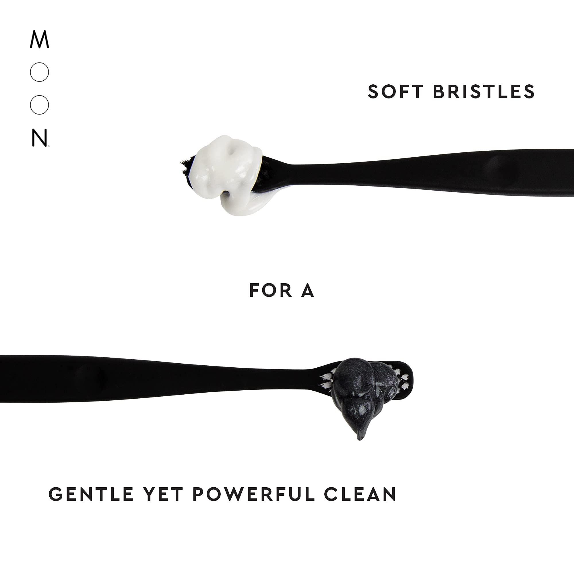 MOON Soft Bristle Toothbrush 2-Pack - Extra Soft Toothbrushes for Adults, Sensitive Gums & Teeth-Friendly - 720 Tapered Ultra-Fine Bristles per Brush for Gentle Deep Cleaning (2 Pack) - Image 3
