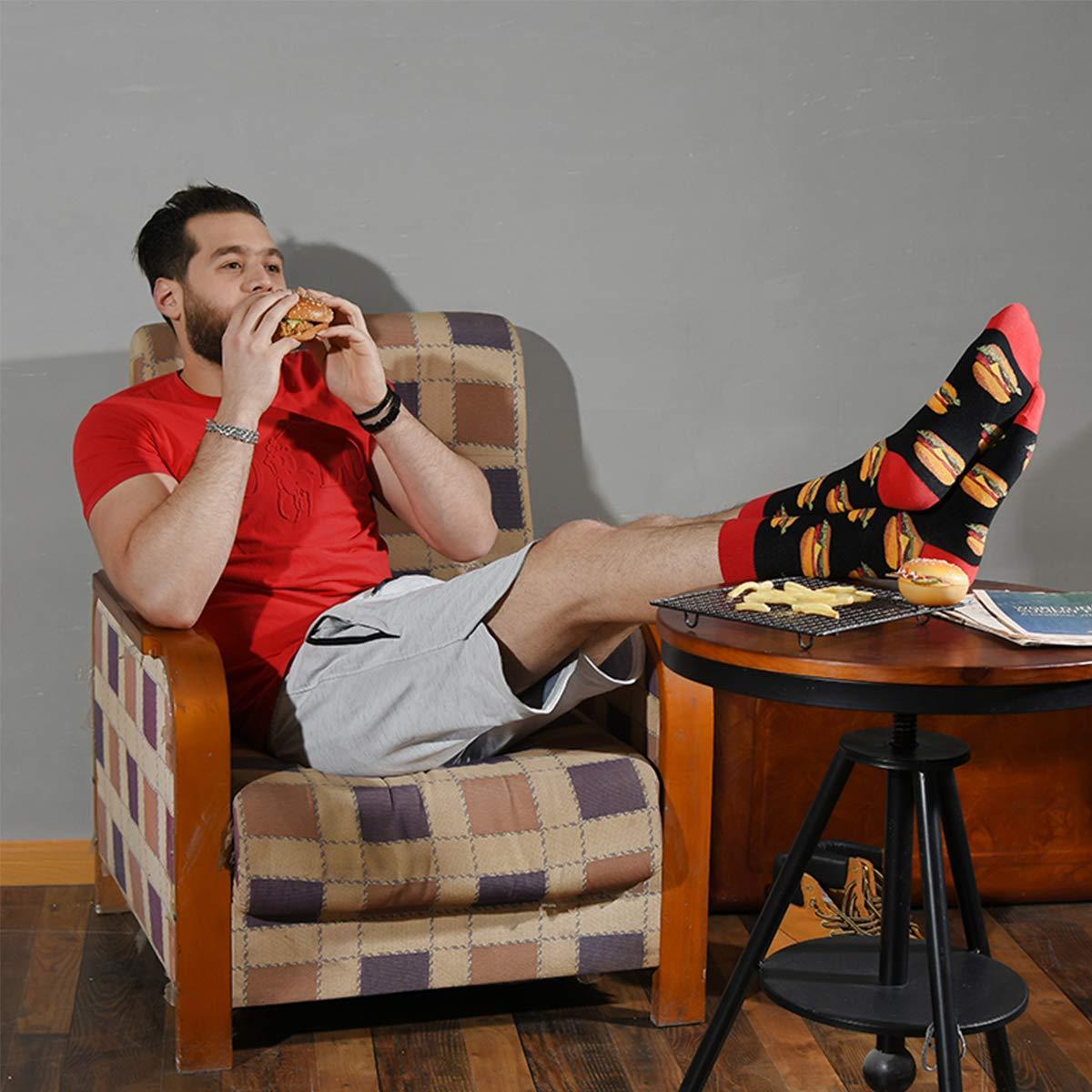 HSELL Mens Fun Patterned Dress Socks Funny Novelty Crazy Design Cotton Socks Gift for Men - Image 2