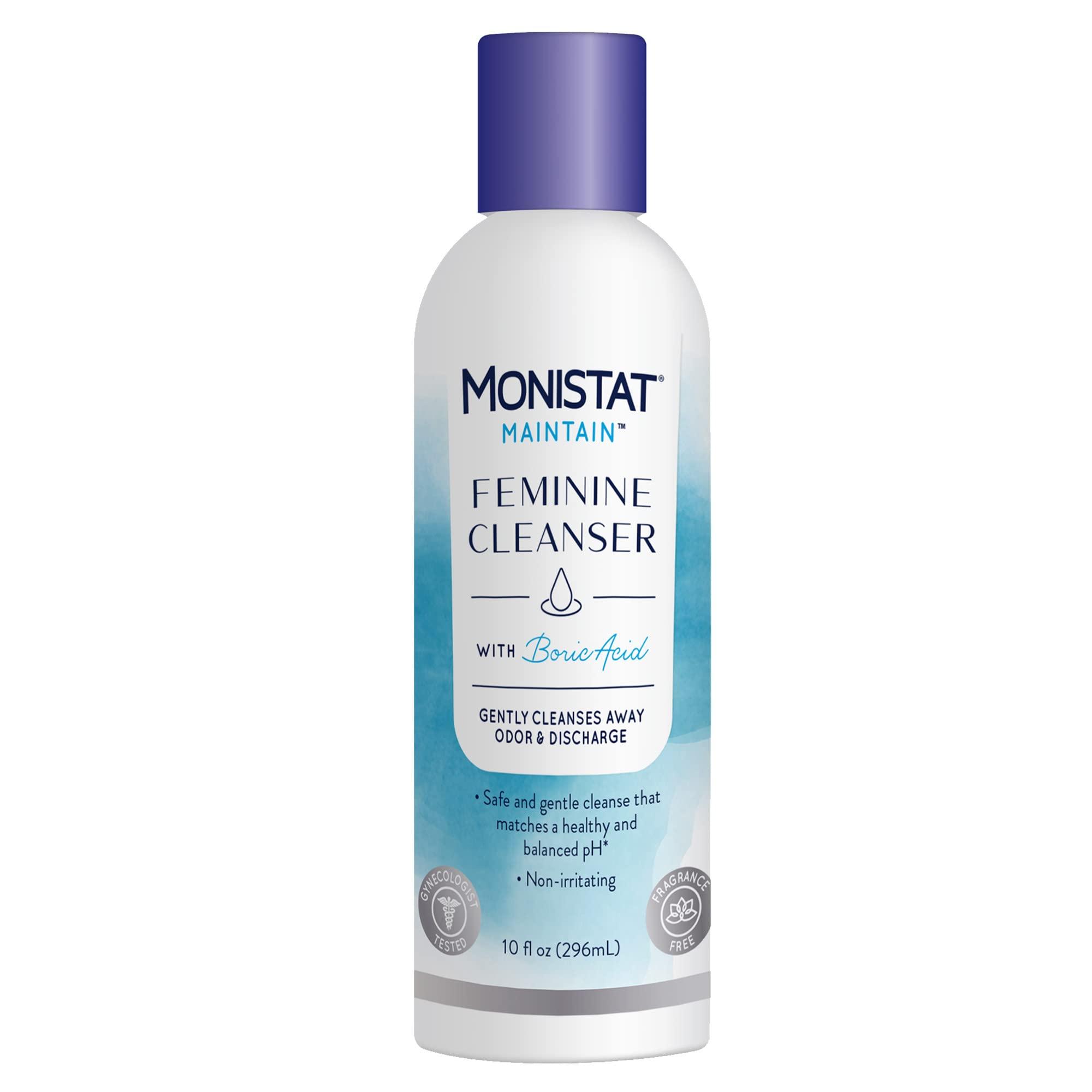 Monistat Feminine Cleanser with Boric Acid, 10 Fl Oz and Vagisil Medicated Feminine Wipes, Maximum Strength, 12 Wipes - Image 2