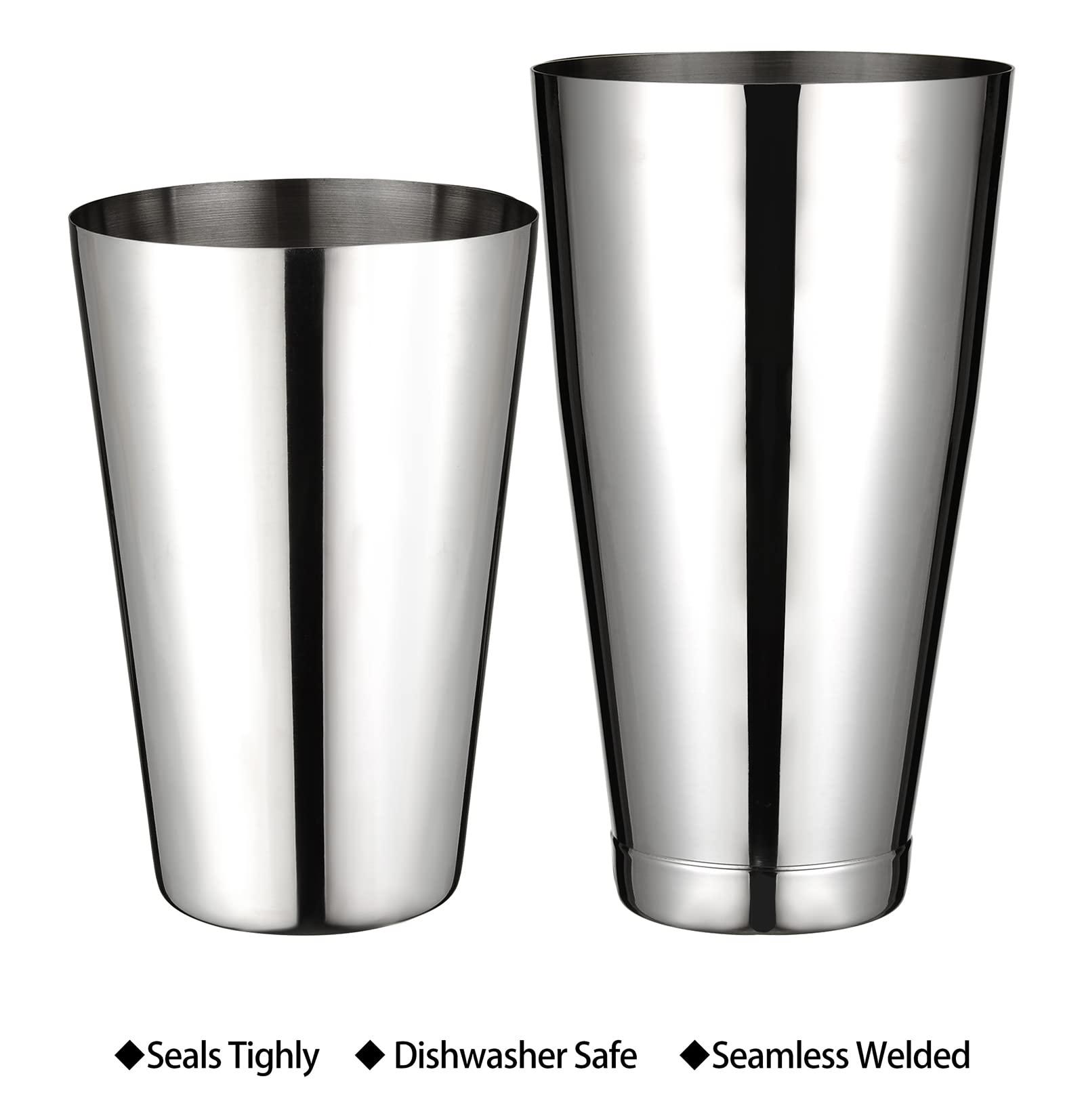 Boston Cocktail Shaker, Bar Bartender Shaking Tins Weighted 28oz Unweighted 18oz for Bartending, Martini Shakers Stainless Steel for Drink | Boston Shaker Set | Silver, by Plat Star - Image 3