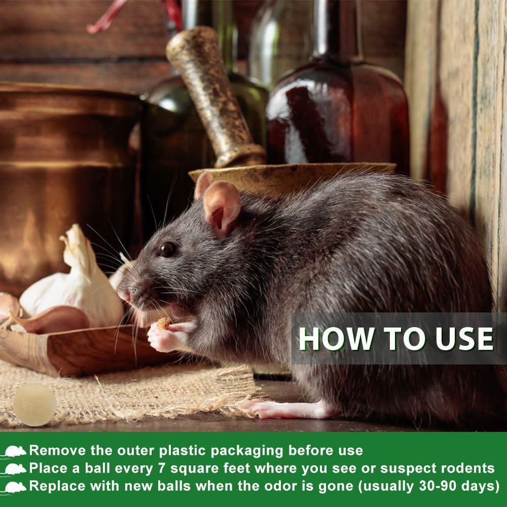 Mouse Rodent Repellent,10 Pack Peppermint Oil Mouse Repellent Balls for Rats Mice Deterrent, Natural Mouse Traps for Indoor Outdoor Use, Keep Rodents Away from Garden and Home, Family & Pet Safe - Image 3