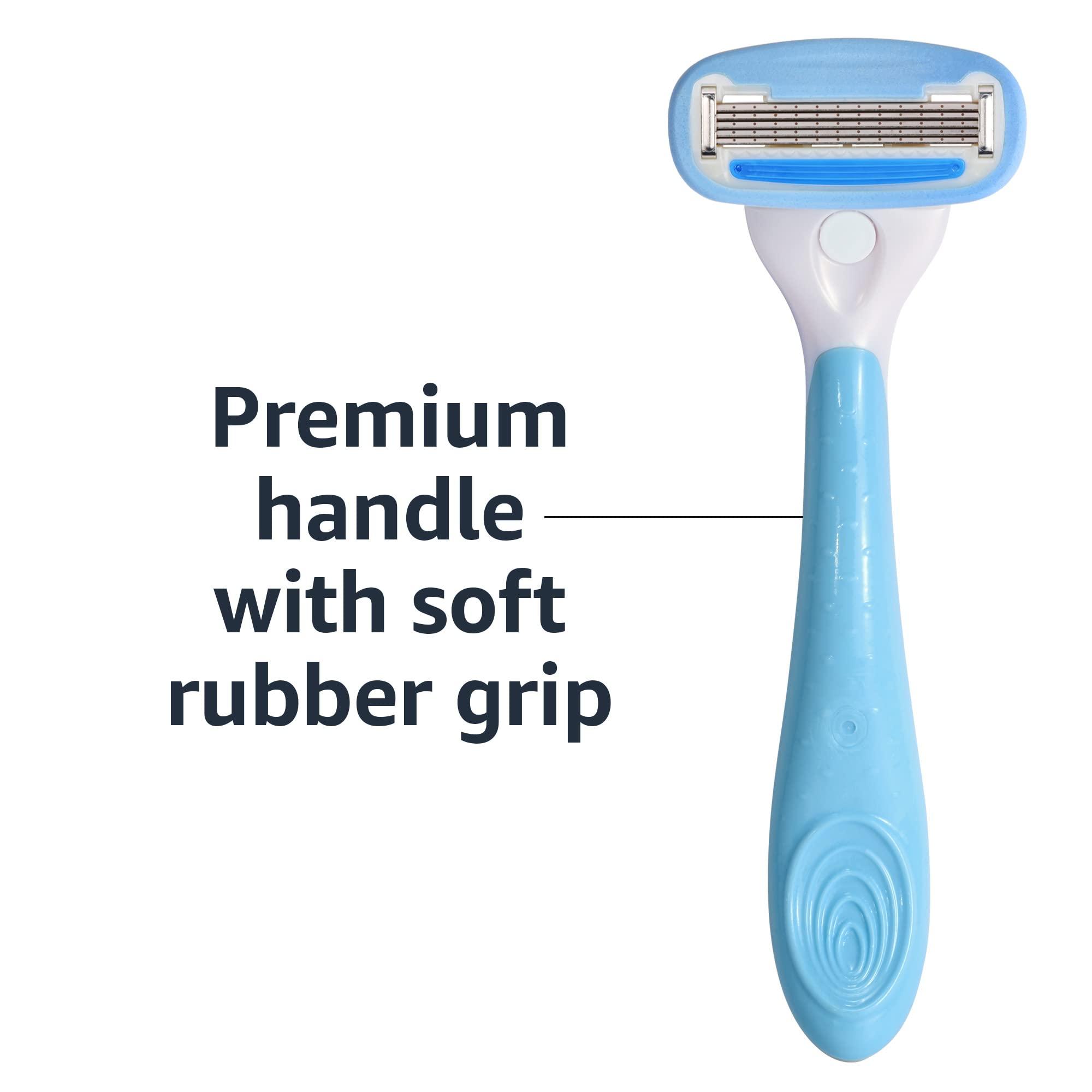Amazon Basics 5-Blade Razor Handle for Women, Includes 12 Cartridges and Shower Hanger, 14 Piece Set, Blue - Image 5
