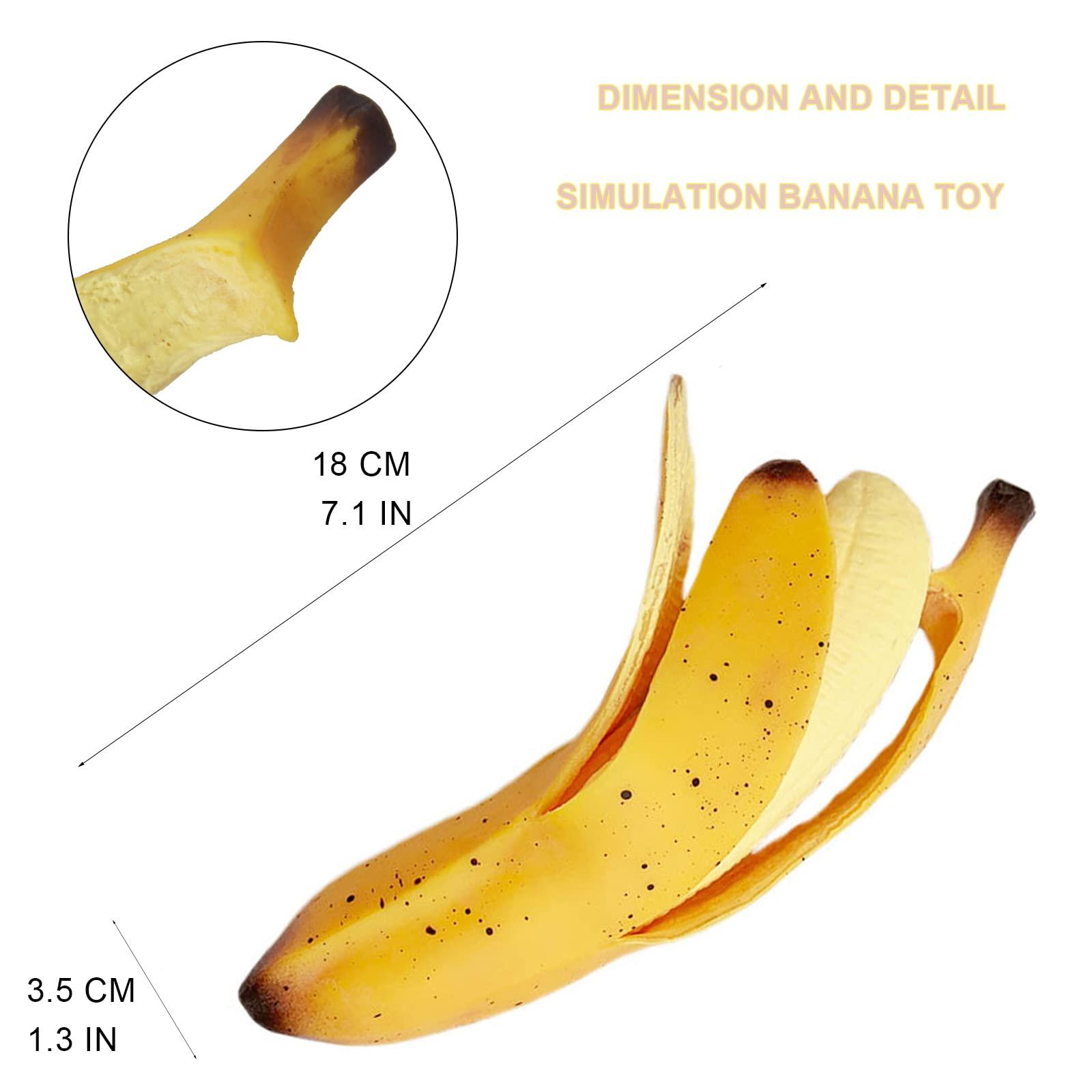 funnysquee Banana Squishies Stress Relief Soft Scented Simulation Bananas Fruit Squeeze Toys Cute Birthday Gift Novelty Toy for Kids (Yellow Banana) - Image 3