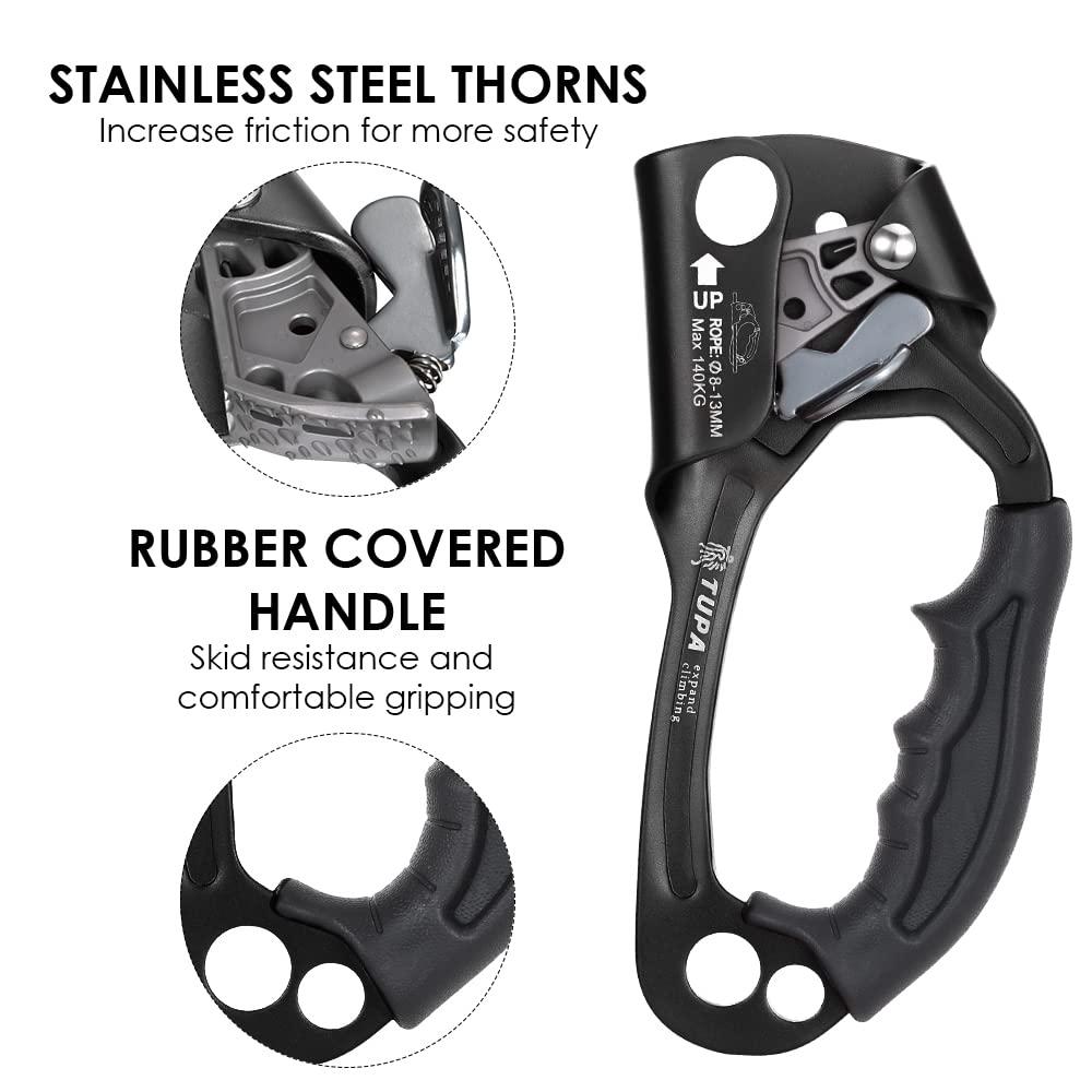 Lixada Climbing Hand Ascender 8-13mm Vertical Rope Access with Ergonomic Rubber Handle CE Certified Strong Rappelling Gear Equipment for Rock Climbing Tree Arborist, Rescue Caving - Image 3