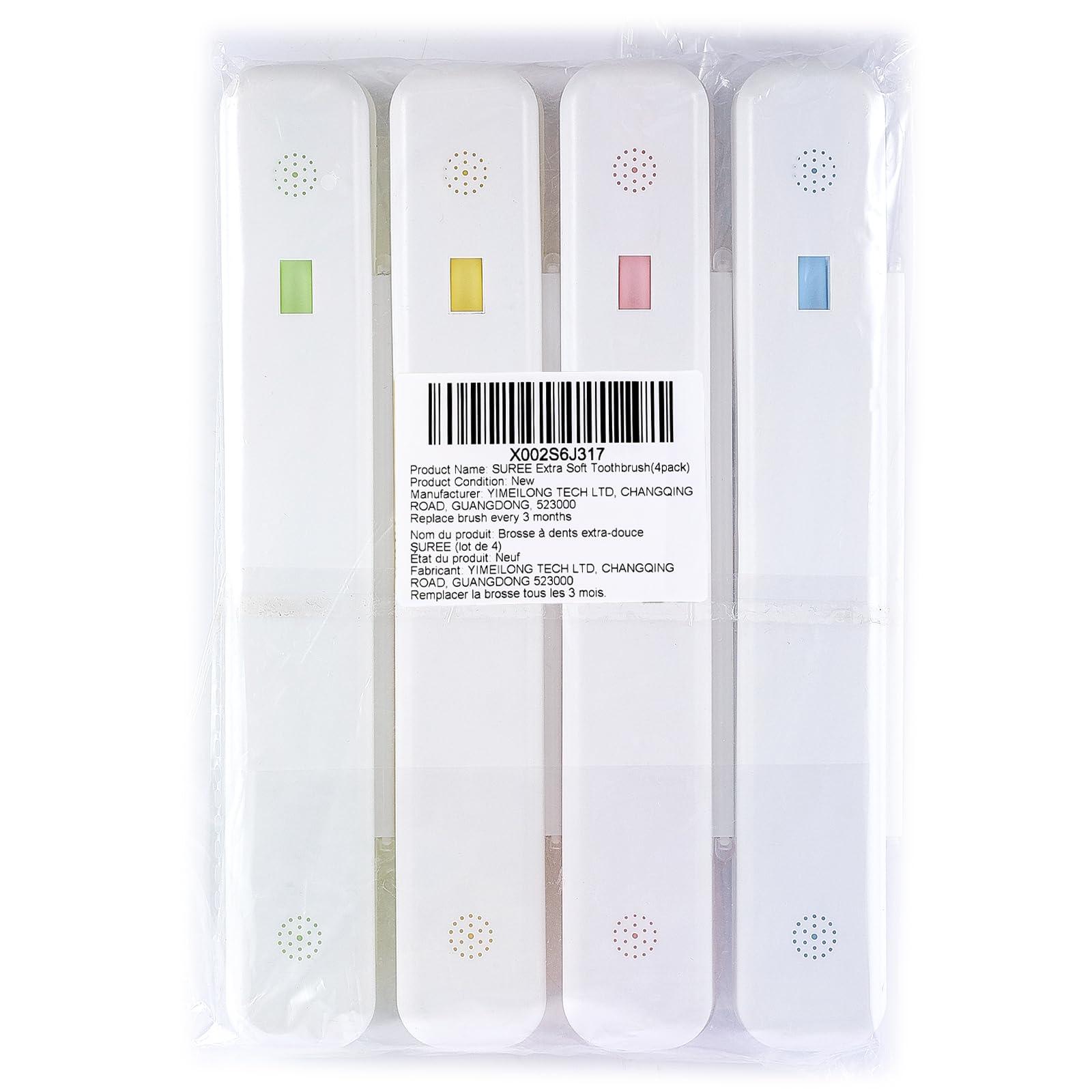 SUREE Extra Soft Toothbrush for Sensitive Teeth, Upgraded 10000 Bristles Nano Toothbrush, Ultra Soft Toothbrushes for Adults & Elders, Portable Manual Toothbrush with Individual Travel Case (4 Pack) - Image 9