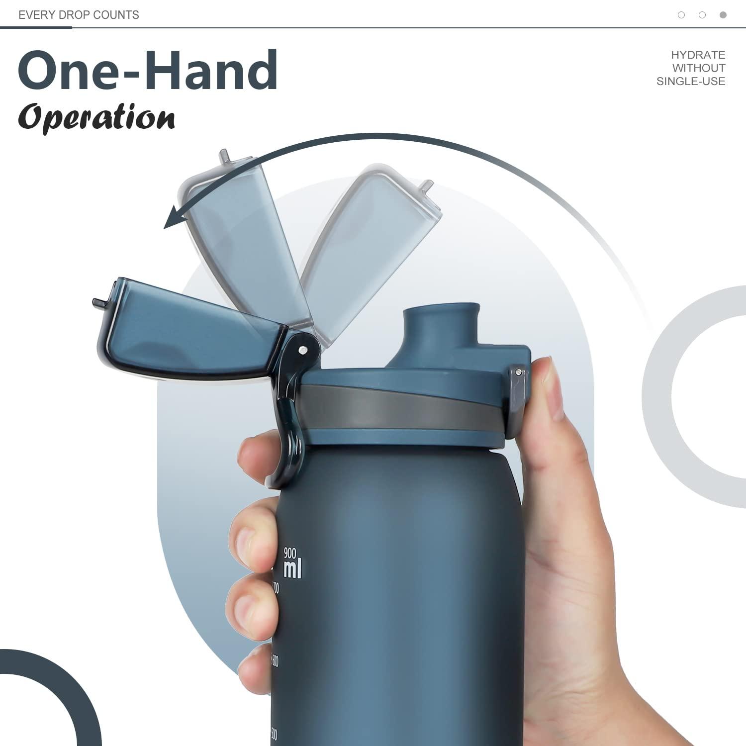 Opard 30oz/32oz Sports Water Bottle with Leak Proof Flip Top Lid BPA Free Tritan Reusable Plastic for Gym and Outdoor, Travel Water Bottle with Straw - Image 5