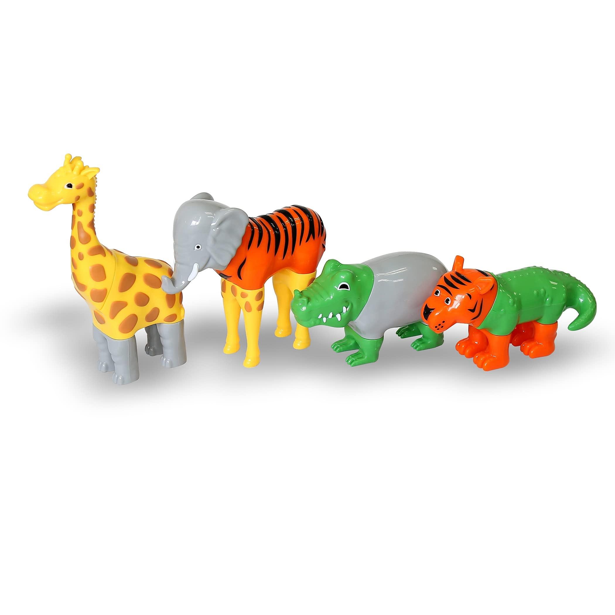 Magnetic Mix or Match Jungle Animals Toy Play Set, 16 Pieces - Image 5