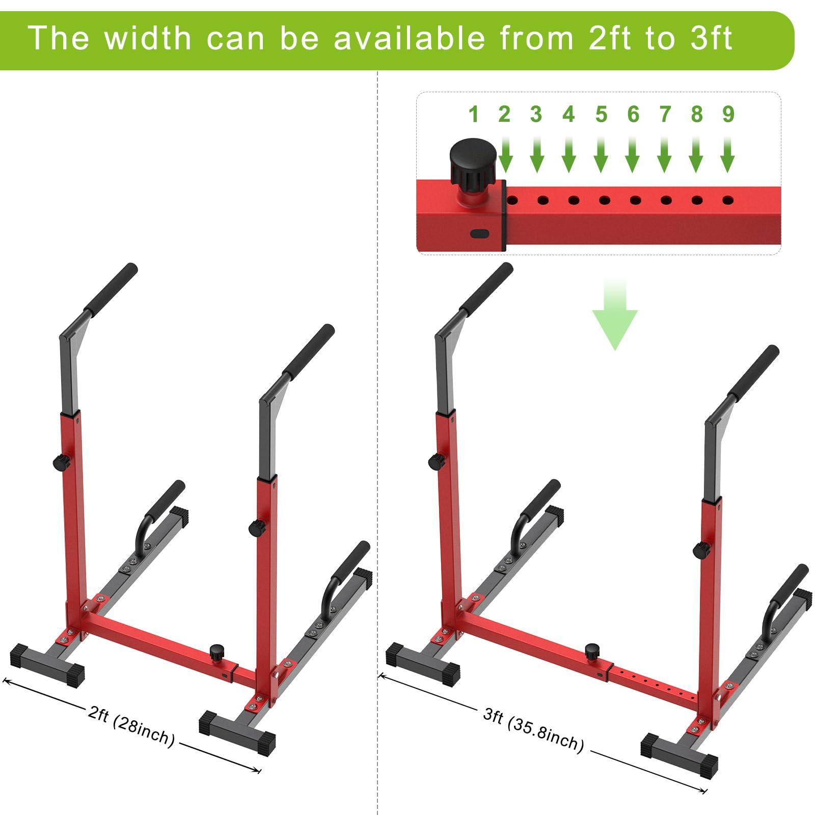 SELEWARE Heavy Duty Dip Bar, Adjustable Width & Height Dip Station Home Gym Fitness Equipment, 800lbs Capacity, Multifunctional Strength Training Dip Stand with Push Up Bar for Tricep Dips, L-Sits - Image 5