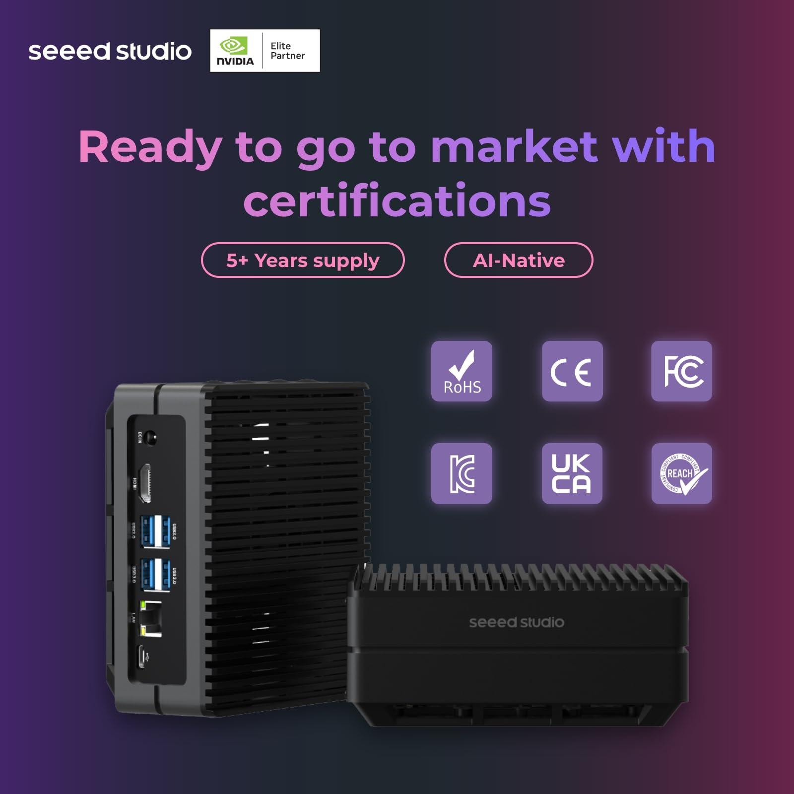 Seeed studio NVIDIA Jetson Nano Edge AI Device - reComputer J1010 Kit, Aluminium Case, Pre-Installed Jetpack System. Mini PC with 0.5 TFLOPs (FP16), Power Supply NOT Included - Image 3
