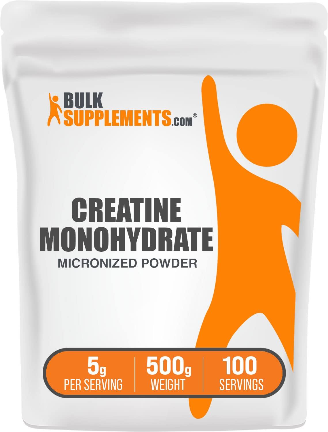 BulkSupplements.com Creatine Monohydrate Powder - Creatine Supplement, Micronized Creatine, Creatine Powder - Unflavored & Gluten Free, 5g (5000mg) per Servings, 500g (1.1 lbs) (Pack of 1) - Image 1