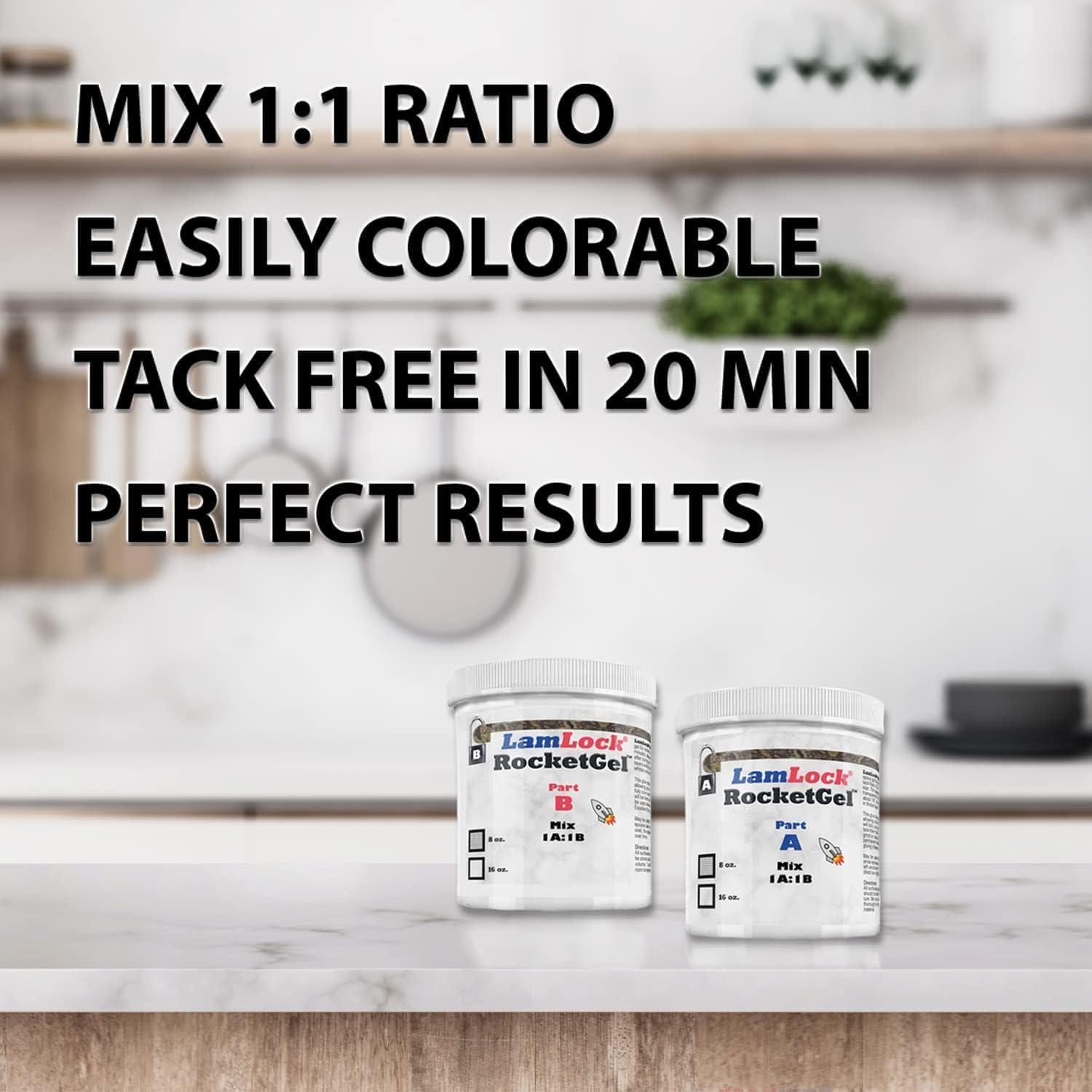 LamLock RocketGel - 25 Minute Stone Epoxy for Granite, Quartz, Marble, Tile - Easily Fix Chips, Fill Cracks, Repair Defects and Restore Countertops and Tile - Image 4