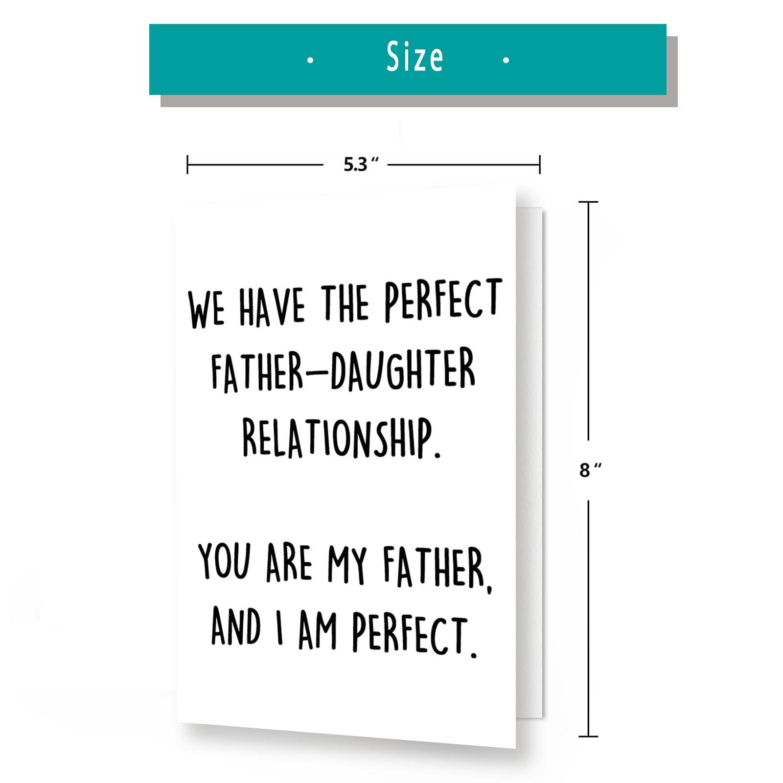 YiKaLus Perfect Father-Daughter Relationship Card for Father, Funny Father’s Day Gift for Dad, Happy Birthday Card from Daughter, Unique Bday Gift Idea for Stepdad - Image 3