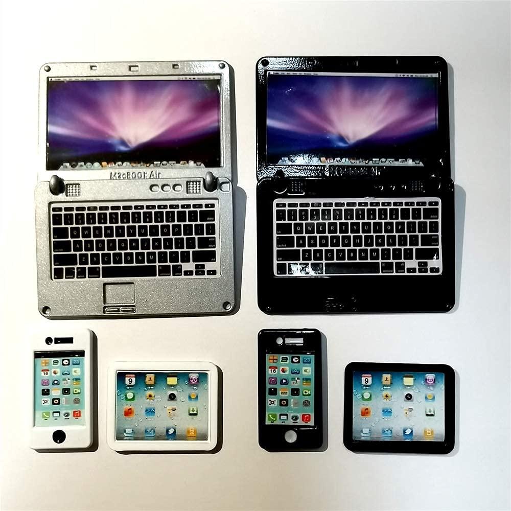 SXFSE Dollhouse Decoration Accessories, 6 Pack 1/12 1/6 Dollhouse Miniature Scene Model Mini Laptop Tablet and Smart Phone Scene Model (Multicolored) - Image 3