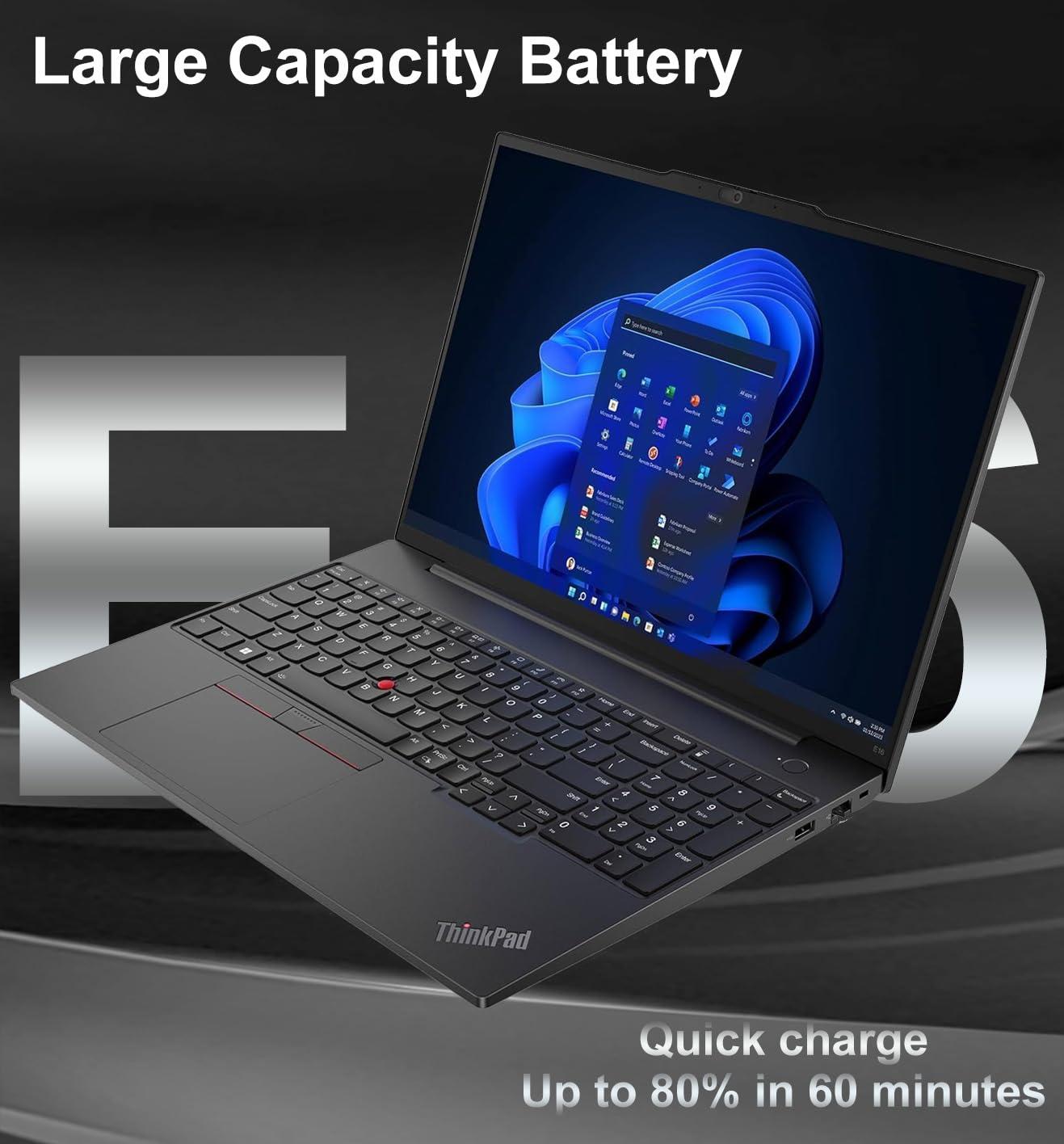 Lenovo ThinkPad E16 Business Laptop (16" FHD+ Touchscreen, Intel 13th Gen 10-Core i7-1355U, 40GB RAM, 1TB SSD) Backlit, Fingerprint, FHD Webcam, Ethernet, Thunderbolt 4, Win 11 Pro w/ AI Copilot - Image 3