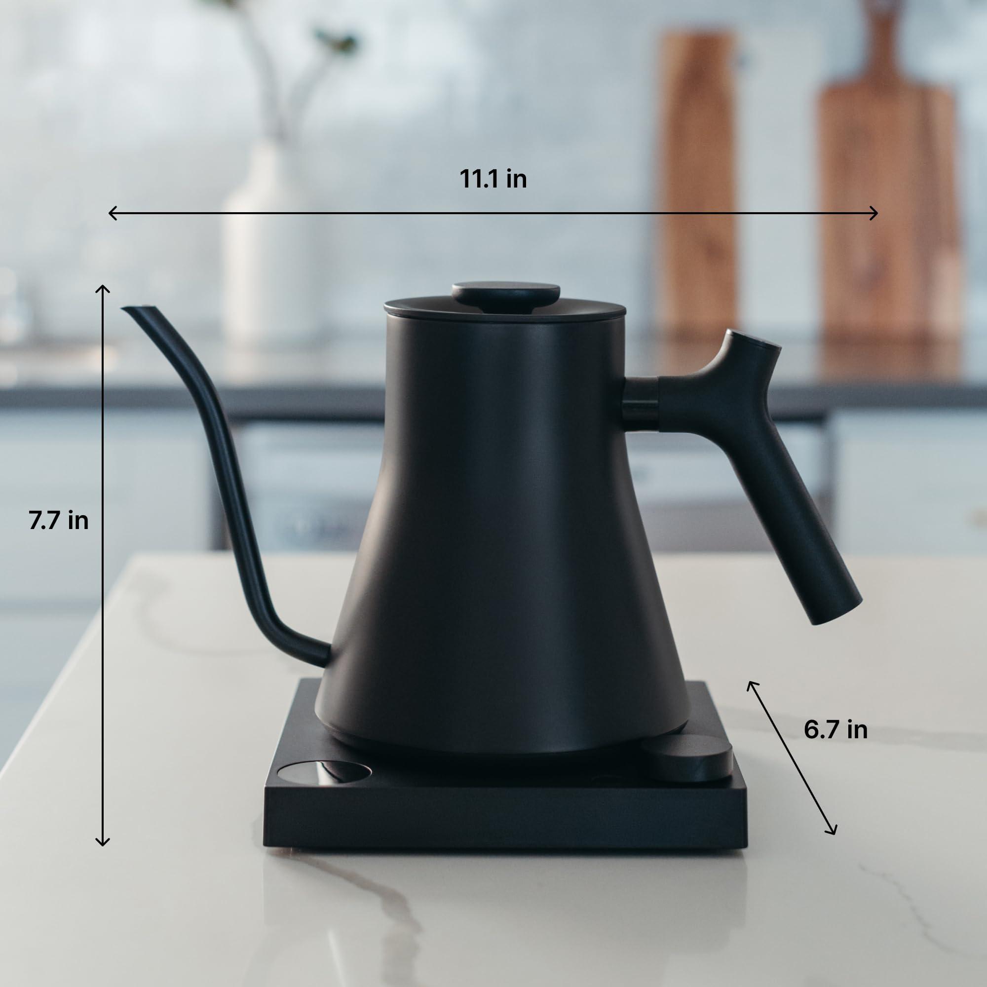 Fellow Stagg EKG Pro Electric Gooseneck Kettle 0.9 Liter, Temperature Control, Built-in Brew Timer, Scheduling, Pour-Over Coffee, Tea Pot, Stainless Steel, Stone Blue with Walnut Wood Handle - Image 3