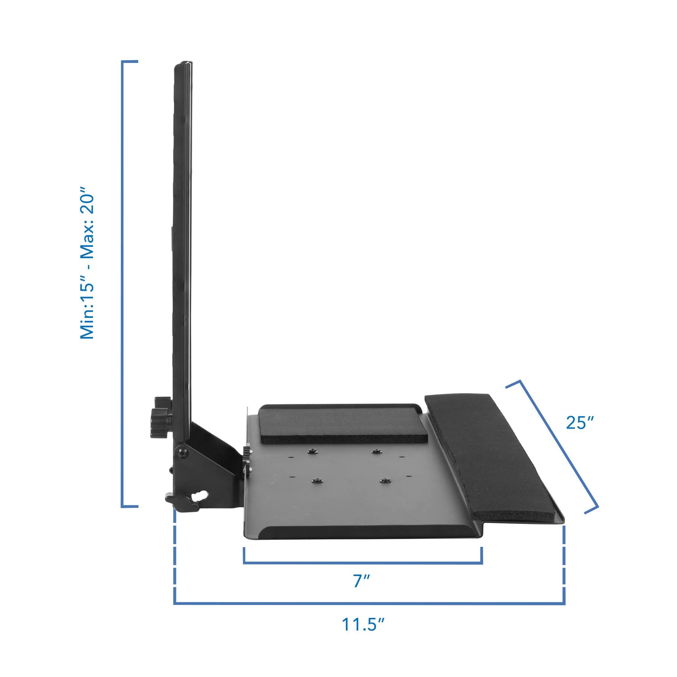 Mount-It! Monitor and Keyboard Wall Mount, Height Adjustable Standing VESA Keyboard Tray, 25 Inch Wide Platform with Mouse Pad (MI-7915) - Image 2