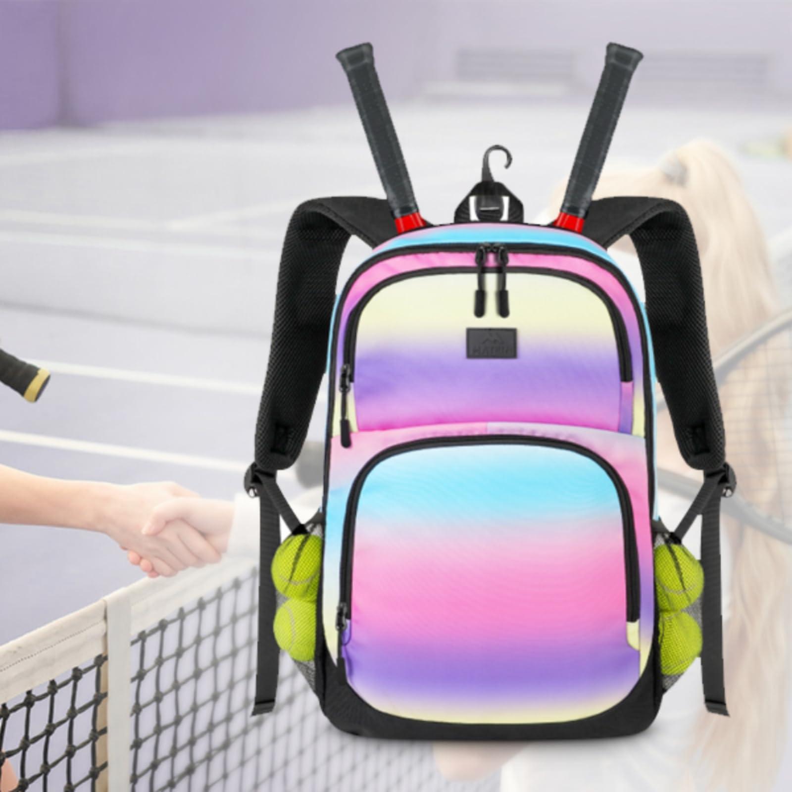 MATEIN Girls Tennis Backpack, Protective Tennis Bag with Cooler Pockets, Sturdy Pickleball Bag with Fence Hook Hold Badminton Paddles, Racket Gifts Backpack for Girls, Kids, Women, Colorful - Image 9